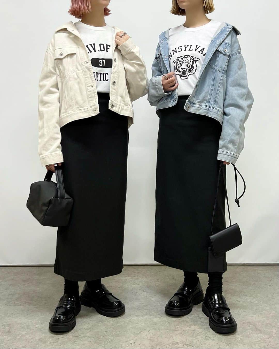 SAYUNAOさんのインスタグラム写真 - (SAYUNAOInstagram)「UNIQLO、GUアイテムを使った お気に入り7コーデ  左sayu  右nao 身長157㎝で下記アイテム着用しています🦕🦕  【2枚目】 UNIQLO WOMEN #デニムショートジャケット (XLsize) @angie_vintage_official  カレッジロゴオーバーサイズロンT(Msize) UNIQLO WOMEN #デニムジャージーナローロングスカート (丈標準)(Ssize)  【3枚目】 ◼︎左◼︎ UNIQLO WOMEN デニムショートジャケット (XLsize) しまむら TT*ビッグシャツ(Msize) オフホワイト  527-0894  しまむら TT*ストレートPT(Msize) ブラック  525-3331  ◼︎右◼︎ しまむら TT*ルーズニットCD(Msize) ブラック  530-1916  しまむら TT*ビッグシャツ(Msize) サックス  527-0896  しまむら TT*カットJZフレアPT(Msize) ブラック  525-3313   【4枚目】 @wego_official  マルチWAYカラーシャツ GU WOMEN #ソフトリブクルーネックT (Msize)  GU WOMEN #ローウエストバギーパンツ (Msize)  【5枚目】 UNIQLO WOMEN #ロングジレ (Lsize) @angie_vintage_official  カレッジロゴオーバーサイズロンT(Msize) UNIQLO WOMEN #タックワイドパンツ (丈標準)(Ssize)  【6枚目】 GU WOMEN #2wayトレンチコート (Lsize) @wego_official  USPOLOだぼそでカラーロンT GU WOMEN #ローライズバギージーンズ  RS(丈標準)(Lsize)  【7枚目】 ◼︎左 ◼︎ しまむら ビッグデニムベスト(Lsize) オフホワイト 528-0252 @sonnylabel  Disney100ピグメントスウェット(Msize) GU ユニセックス #ドライポンチラウンドヘムT (Lsize) しまむら TT*カットJZフレアPT(Msize)　 ブラック  525-3313  ◼︎右◼︎ しまむら ビッグデニムベスト(Lsize) ブラック 528-0258 @sonnylabel  Disney100ピグメントスウェット(Msize) UNIQLO WOMEN #ジャージータートルネックT (Lsize) ボトムス しまむら スリットナローSK(Msize) ブラック  522-2609  【8枚目】 ◼︎左◼︎ UNIQLO WOMEN #ロングジレ (Lsize) TT*ビッグシャツ オフホワイト  Msize 527-0894  UNIQLO WOMEN #バギージーンズ (丈標準)23 ◼︎右◼︎ しまむら TT*ルーズニットCD ブラック  Msize 530-1916  TT*ビッグシャツ サックス  Msize 527-0896  しまむら TT*ストレートPT ブラック  Msize 525-3331   @uniqlo_jp　@uniqlo_with @gu_for_all_ @gu_global @shimastyle.jp　@flc___official  ☞☞☞ 痩せやすい体作りにも 骨盤ケア#ギュギュギュ  これを履いていると代謝がアップされるから 冷えやむくみで悩んでいる方にもおすすめ◎  腰痛や肩こりの改善に繋がるのもうれしい♪  今200コ限定の全身ケアセットが 発売されてるみたい✧˖° ストーリーに詳細とリンクを貼ってあるので 気になる方は是非🕊️  @monstella_official @gyugyugyu_official #骨盤ショーツ #AD」3月18日 17時48分 - sn__linklink