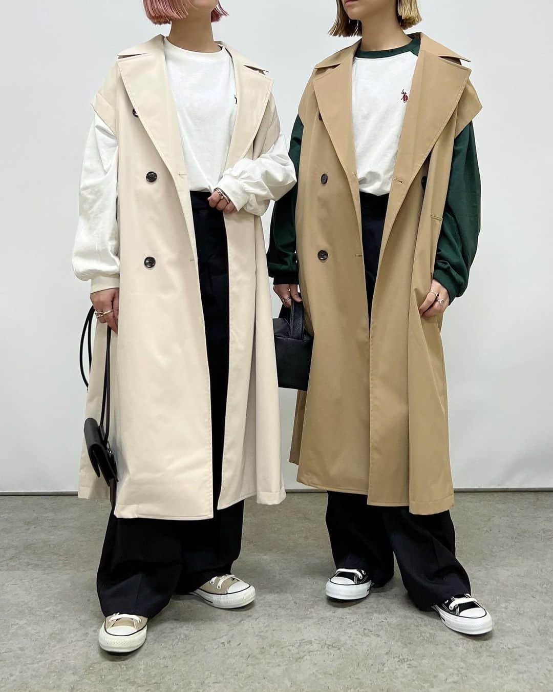 SAYUNAOさんのインスタグラム写真 - (SAYUNAOInstagram)「UNIQLO、GUアイテムを使った お気に入り7コーデ  左sayu  右nao 身長157㎝で下記アイテム着用しています🦕🦕  【2枚目】 UNIQLO WOMEN #デニムショートジャケット (XLsize) @angie_vintage_official  カレッジロゴオーバーサイズロンT(Msize) UNIQLO WOMEN #デニムジャージーナローロングスカート (丈標準)(Ssize)  【3枚目】 ◼︎左◼︎ UNIQLO WOMEN デニムショートジャケット (XLsize) しまむら TT*ビッグシャツ(Msize) オフホワイト  527-0894  しまむら TT*ストレートPT(Msize) ブラック  525-3331  ◼︎右◼︎ しまむら TT*ルーズニットCD(Msize) ブラック  530-1916  しまむら TT*ビッグシャツ(Msize) サックス  527-0896  しまむら TT*カットJZフレアPT(Msize) ブラック  525-3313   【4枚目】 @wego_official  マルチWAYカラーシャツ GU WOMEN #ソフトリブクルーネックT (Msize)  GU WOMEN #ローウエストバギーパンツ (Msize)  【5枚目】 UNIQLO WOMEN #ロングジレ (Lsize) @angie_vintage_official  カレッジロゴオーバーサイズロンT(Msize) UNIQLO WOMEN #タックワイドパンツ (丈標準)(Ssize)  【6枚目】 GU WOMEN #2wayトレンチコート (Lsize) @wego_official  USPOLOだぼそでカラーロンT GU WOMEN #ローライズバギージーンズ  RS(丈標準)(Lsize)  【7枚目】 ◼︎左 ◼︎ しまむら ビッグデニムベスト(Lsize) オフホワイト 528-0252 @sonnylabel  Disney100ピグメントスウェット(Msize) GU ユニセックス #ドライポンチラウンドヘムT (Lsize) しまむら TT*カットJZフレアPT(Msize)　 ブラック  525-3313  ◼︎右◼︎ しまむら ビッグデニムベスト(Lsize) ブラック 528-0258 @sonnylabel  Disney100ピグメントスウェット(Msize) UNIQLO WOMEN #ジャージータートルネックT (Lsize) ボトムス しまむら スリットナローSK(Msize) ブラック  522-2609  【8枚目】 ◼︎左◼︎ UNIQLO WOMEN #ロングジレ (Lsize) TT*ビッグシャツ オフホワイト  Msize 527-0894  UNIQLO WOMEN #バギージーンズ (丈標準)23 ◼︎右◼︎ しまむら TT*ルーズニットCD ブラック  Msize 530-1916  TT*ビッグシャツ サックス  Msize 527-0896  しまむら TT*ストレートPT ブラック  Msize 525-3331   @uniqlo_jp　@uniqlo_with @gu_for_all_ @gu_global @shimastyle.jp　@flc___official  ☞☞☞ 痩せやすい体作りにも 骨盤ケア#ギュギュギュ  これを履いていると代謝がアップされるから 冷えやむくみで悩んでいる方にもおすすめ◎  腰痛や肩こりの改善に繋がるのもうれしい♪  今200コ限定の全身ケアセットが 発売されてるみたい✧˖° ストーリーに詳細とリンクを貼ってあるので 気になる方は是非🕊️  @monstella_official @gyugyugyu_official #骨盤ショーツ #AD」3月18日 17時48分 - sn__linklink