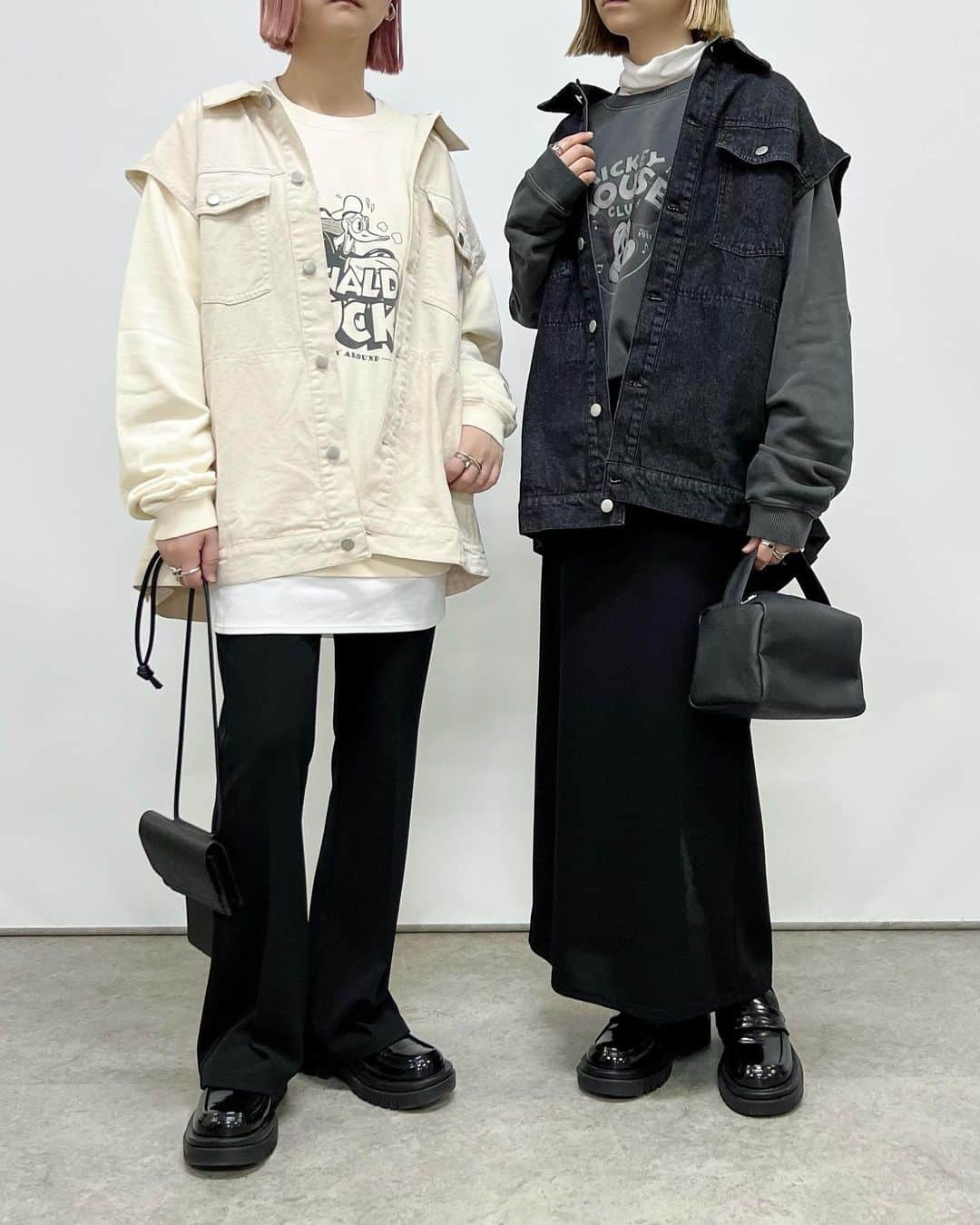 SAYUNAOさんのインスタグラム写真 - (SAYUNAOInstagram)「UNIQLO、GUアイテムを使った お気に入り7コーデ  左sayu  右nao 身長157㎝で下記アイテム着用しています🦕🦕  【2枚目】 UNIQLO WOMEN #デニムショートジャケット (XLsize) @angie_vintage_official  カレッジロゴオーバーサイズロンT(Msize) UNIQLO WOMEN #デニムジャージーナローロングスカート (丈標準)(Ssize)  【3枚目】 ◼︎左◼︎ UNIQLO WOMEN デニムショートジャケット (XLsize) しまむら TT*ビッグシャツ(Msize) オフホワイト  527-0894  しまむら TT*ストレートPT(Msize) ブラック  525-3331  ◼︎右◼︎ しまむら TT*ルーズニットCD(Msize) ブラック  530-1916  しまむら TT*ビッグシャツ(Msize) サックス  527-0896  しまむら TT*カットJZフレアPT(Msize) ブラック  525-3313   【4枚目】 @wego_official  マルチWAYカラーシャツ GU WOMEN #ソフトリブクルーネックT (Msize)  GU WOMEN #ローウエストバギーパンツ (Msize)  【5枚目】 UNIQLO WOMEN #ロングジレ (Lsize) @angie_vintage_official  カレッジロゴオーバーサイズロンT(Msize) UNIQLO WOMEN #タックワイドパンツ (丈標準)(Ssize)  【6枚目】 GU WOMEN #2wayトレンチコート (Lsize) @wego_official  USPOLOだぼそでカラーロンT GU WOMEN #ローライズバギージーンズ  RS(丈標準)(Lsize)  【7枚目】 ◼︎左 ◼︎ しまむら ビッグデニムベスト(Lsize) オフホワイト 528-0252 @sonnylabel  Disney100ピグメントスウェット(Msize) GU ユニセックス #ドライポンチラウンドヘムT (Lsize) しまむら TT*カットJZフレアPT(Msize)　 ブラック  525-3313  ◼︎右◼︎ しまむら ビッグデニムベスト(Lsize) ブラック 528-0258 @sonnylabel  Disney100ピグメントスウェット(Msize) UNIQLO WOMEN #ジャージータートルネックT (Lsize) ボトムス しまむら スリットナローSK(Msize) ブラック  522-2609  【8枚目】 ◼︎左◼︎ UNIQLO WOMEN #ロングジレ (Lsize) TT*ビッグシャツ オフホワイト  Msize 527-0894  UNIQLO WOMEN #バギージーンズ (丈標準)23 ◼︎右◼︎ しまむら TT*ルーズニットCD ブラック  Msize 530-1916  TT*ビッグシャツ サックス  Msize 527-0896  しまむら TT*ストレートPT ブラック  Msize 525-3331   @uniqlo_jp　@uniqlo_with @gu_for_all_ @gu_global @shimastyle.jp　@flc___official  ☞☞☞ 痩せやすい体作りにも 骨盤ケア#ギュギュギュ  これを履いていると代謝がアップされるから 冷えやむくみで悩んでいる方にもおすすめ◎  腰痛や肩こりの改善に繋がるのもうれしい♪  今200コ限定の全身ケアセットが 発売されてるみたい✧˖° ストーリーに詳細とリンクを貼ってあるので 気になる方は是非🕊️  @monstella_official @gyugyugyu_official #骨盤ショーツ #AD」3月18日 17時48分 - sn__linklink