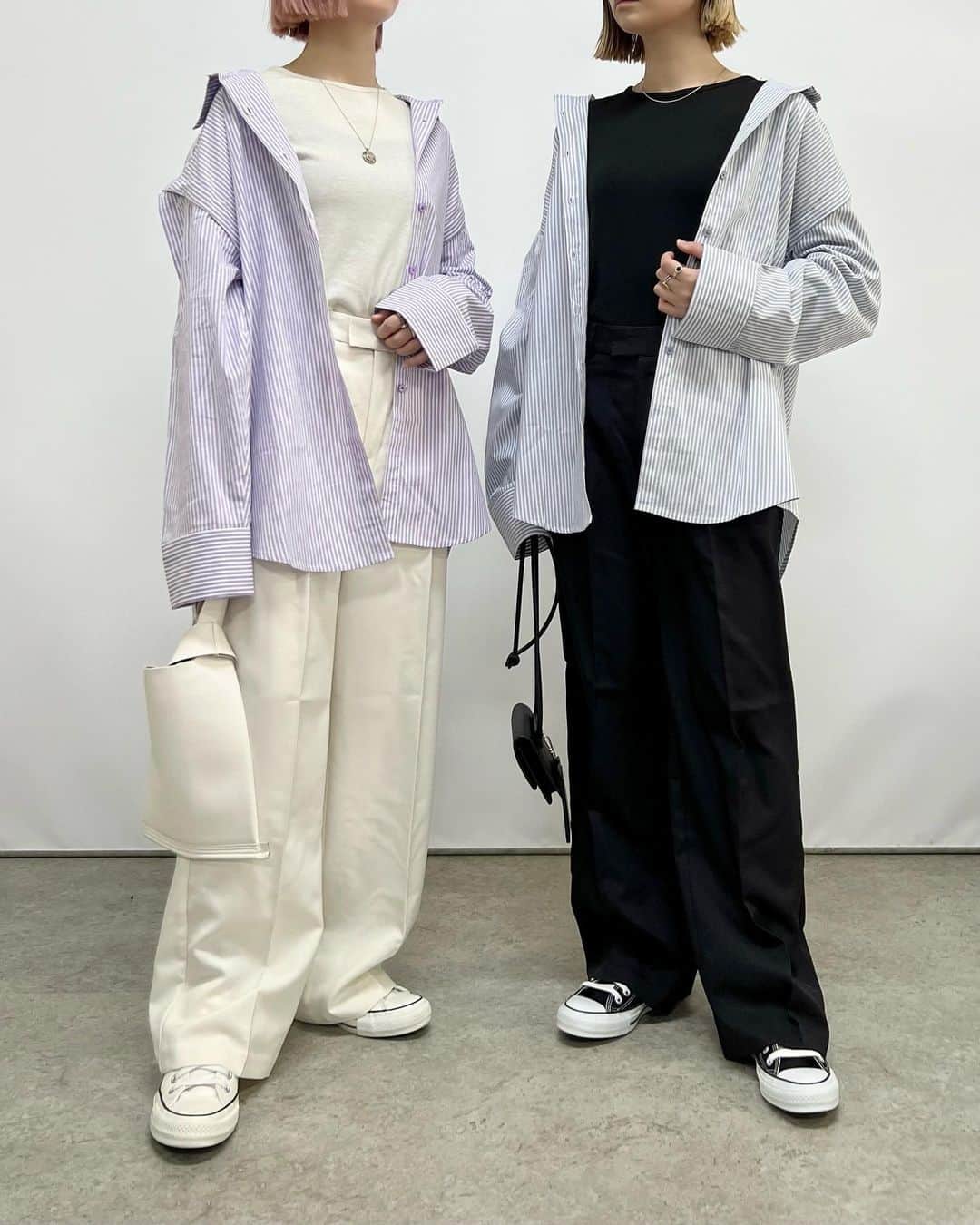 SAYUNAOさんのインスタグラム写真 - (SAYUNAOInstagram)「UNIQLO、GUアイテムを使った お気に入り7コーデ  左sayu  右nao 身長157㎝で下記アイテム着用しています🦕🦕  【2枚目】 UNIQLO WOMEN #デニムショートジャケット (XLsize) @angie_vintage_official  カレッジロゴオーバーサイズロンT(Msize) UNIQLO WOMEN #デニムジャージーナローロングスカート (丈標準)(Ssize)  【3枚目】 ◼︎左◼︎ UNIQLO WOMEN デニムショートジャケット (XLsize) しまむら TT*ビッグシャツ(Msize) オフホワイト  527-0894  しまむら TT*ストレートPT(Msize) ブラック  525-3331  ◼︎右◼︎ しまむら TT*ルーズニットCD(Msize) ブラック  530-1916  しまむら TT*ビッグシャツ(Msize) サックス  527-0896  しまむら TT*カットJZフレアPT(Msize) ブラック  525-3313   【4枚目】 @wego_official  マルチWAYカラーシャツ GU WOMEN #ソフトリブクルーネックT (Msize)  GU WOMEN #ローウエストバギーパンツ (Msize)  【5枚目】 UNIQLO WOMEN #ロングジレ (Lsize) @angie_vintage_official  カレッジロゴオーバーサイズロンT(Msize) UNIQLO WOMEN #タックワイドパンツ (丈標準)(Ssize)  【6枚目】 GU WOMEN #2wayトレンチコート (Lsize) @wego_official  USPOLOだぼそでカラーロンT GU WOMEN #ローライズバギージーンズ  RS(丈標準)(Lsize)  【7枚目】 ◼︎左 ◼︎ しまむら ビッグデニムベスト(Lsize) オフホワイト 528-0252 @sonnylabel  Disney100ピグメントスウェット(Msize) GU ユニセックス #ドライポンチラウンドヘムT (Lsize) しまむら TT*カットJZフレアPT(Msize)　 ブラック  525-3313  ◼︎右◼︎ しまむら ビッグデニムベスト(Lsize) ブラック 528-0258 @sonnylabel  Disney100ピグメントスウェット(Msize) UNIQLO WOMEN #ジャージータートルネックT (Lsize) ボトムス しまむら スリットナローSK(Msize) ブラック  522-2609  【8枚目】 ◼︎左◼︎ UNIQLO WOMEN #ロングジレ (Lsize) TT*ビッグシャツ オフホワイト  Msize 527-0894  UNIQLO WOMEN #バギージーンズ (丈標準)23 ◼︎右◼︎ しまむら TT*ルーズニットCD ブラック  Msize 530-1916  TT*ビッグシャツ サックス  Msize 527-0896  しまむら TT*ストレートPT ブラック  Msize 525-3331   @uniqlo_jp　@uniqlo_with @gu_for_all_ @gu_global @shimastyle.jp　@flc___official  ☞☞☞ 痩せやすい体作りにも 骨盤ケア#ギュギュギュ  これを履いていると代謝がアップされるから 冷えやむくみで悩んでいる方にもおすすめ◎  腰痛や肩こりの改善に繋がるのもうれしい♪  今200コ限定の全身ケアセットが 発売されてるみたい✧˖° ストーリーに詳細とリンクを貼ってあるので 気になる方は是非🕊️  @monstella_official @gyugyugyu_official #骨盤ショーツ #AD」3月18日 17時48分 - sn__linklink