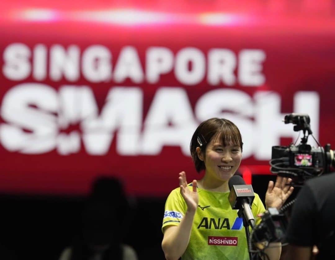 平野美宇のインスタグラム：「WTT🇮🇳🇸🇬から帰国しました。 今大会で感じた課題をこれからの試合では乗り越えれるよう努力していきます✊」