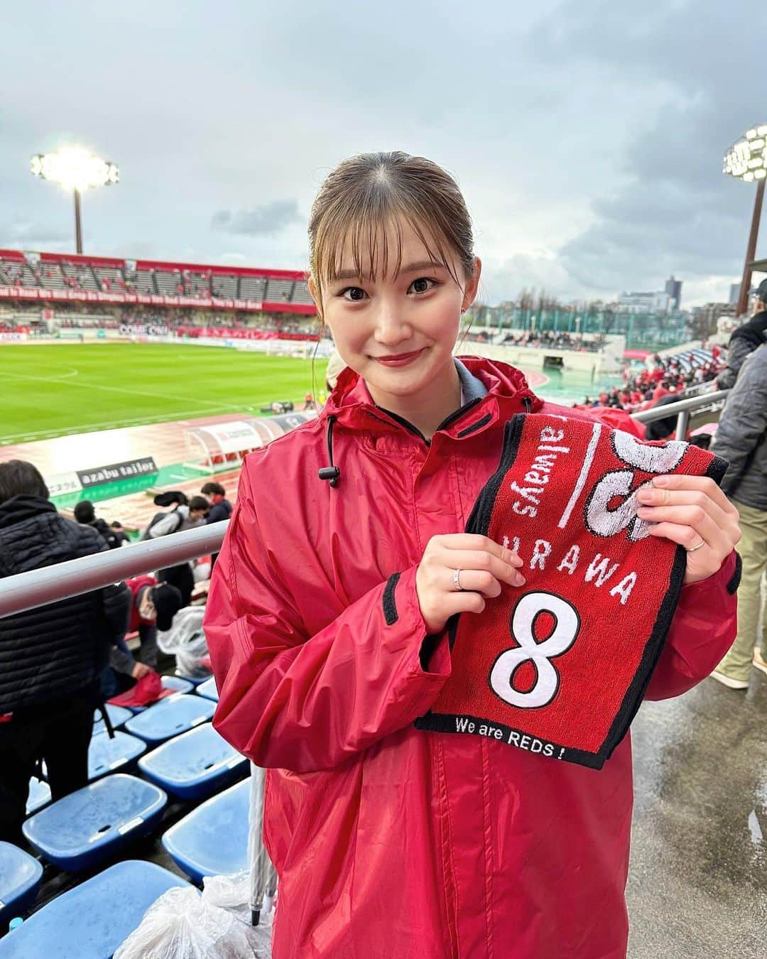 加藤早和子のインスタグラム：「︎.  +3🔥🔥🔥  リーグ戦無敗のアルビに勝ちきれて最高な週末⤴︎⤴︎  . . #サッカー観戦 #浦和レッズ #urawareds #駒場スタジアム」