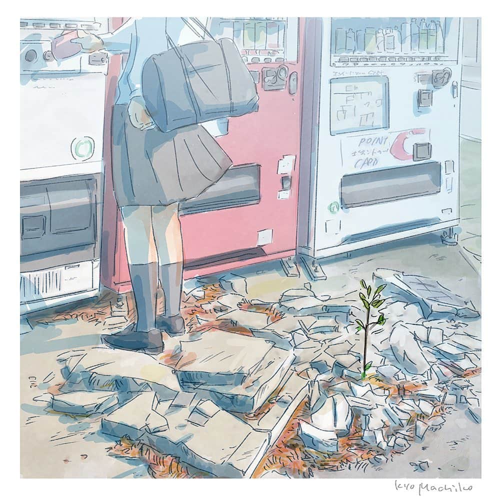 のインスタグラム：「Come into bud. March 15, 2023 / 2023年3月15日、芽も吹いている  #今日マチ子 #kyomachiko #今日町子」
