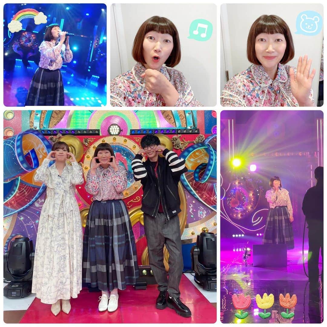 川村エミコのインスタグラム：「アニメトーク✨🧡🎉 楽しかったです！！  オーイシさんと愛理ちゃんが 優しく迎えてくださって 感謝です。  配信スタートしました！ #アニソン神曲カバーでしょdeショー  #ストーリーでURL添付します #✨😊🙌🧡 #トーク部分 #と #キューティーハニー #です！ #お衣装タグ付けさせていただいてます  1人でカメラの前で ちゃんと歌うの始めてで 汗びっしょりになりました。🙌😵😵‍💫😵😵‍💫🙌  貴重な経験させていただきました。 ありがとうございます😭  歌歌う人 本当尊敬です！！  カメラワークが すごいから そこ観ていただきたいです。  Mステのスタッフさんが 撮ってくださいました！ 集団行動みたくザザザ！ザザザ！と すごかったです！  😵‍💫😵😵‍💫😵😵‍💫😵  🧡🧡🧡🧡🧡🧡🧡😊🙌  お二人が本当お優しかったです。 ^_^」