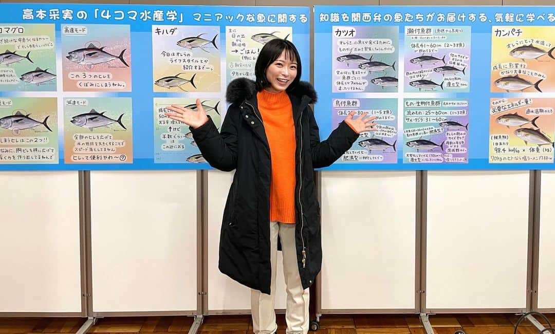 高本采実のインスタグラム：「🎣 SFPC「スポーツフィッシングフェスティバルin東京2023」 （2/18,19）  今回、ゲストアングラーとして呼んでいただき、2日間SFFに出演しました🎣🔥 沢山のご来場、誠にありがとうございました！  関東エリアでのイベントは初めてでしたが、色んな方とお会いすることができました^^ お休みの日にお越しくださった皆様、ありがとうございました✨  初のトークショーでは、恐れ多くも勝川先生と「釣りの未来と水産資源」についてお話しさせていただきました。 すぐには答えの出ないかなり難しい話題でディープな内容となりましたが、日本における釣りのライセンス制について関心を持っている方もかなり多いように感じました。 質疑応答もたくさんいただき、閉館ギリギリまで延長にもかかわらず、最後までご清聴いただき感謝です🎣✨  そしてこちらもお初！ 資源管理コーナーでは！！ 4コマ水産学が展示パネルに！🐟❤️‍🔥 今まで4コマ水産学をSNSを通じて見てくださっていた方や、この展示で初めて知ってくださった方など、多くの方に閲覧いただき嬉しかったです🐟🧡  また、以前OceanNewsletter No.525（発行：OPRI海洋政策研究所＿笹川平和財団）に寄稿した冊子も置かせていただきました🎣  本イベントでは、釣りのことだけでなく水産資源についても大変勉強になり、実に有意義な2日間でした✨  . . .  #sfpc #sff #スポーツフィッシングフェスティバルin東京2023 #sportsfishingfestival  #浅草 #４コマ水産学 #OceanNewsletter #資源管理 #トークショー #勝川俊雄 先生 #高本采実 #釣り #オフショア  #ayamistagram」