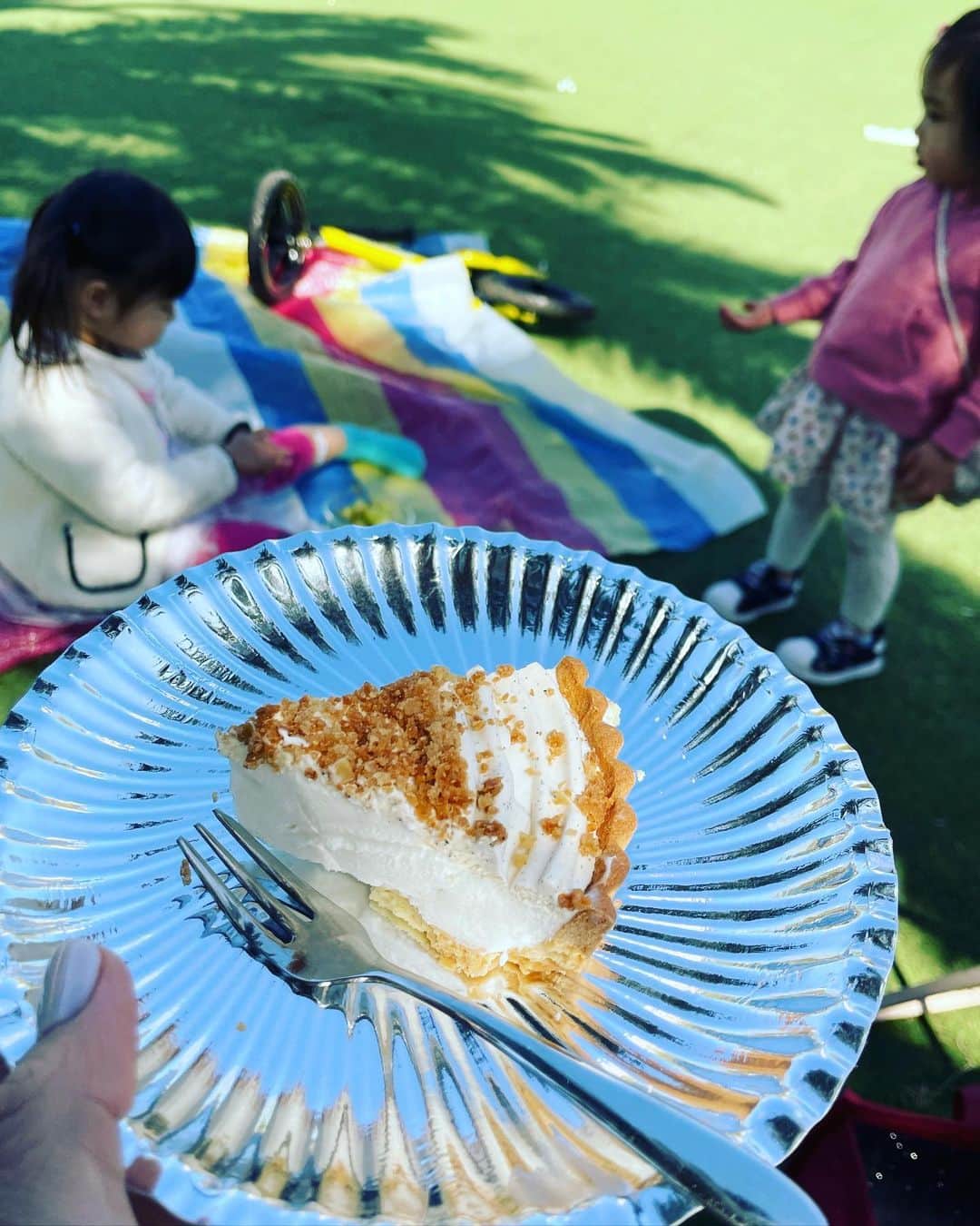笹川友里さんのインスタグラム写真 - (笹川友里Instagram)「大好きで勝手に応援している 熊本県は益城郡山都町の @blanco_icecream  初のアイスクリームタルトをゲットしたので 大好きな友人達と子供達と 日曜日の昼下がりの公園で食す幸せタイム。  同じく熊本にある @_tartelette_ と @iwanaga_tea_garden と一緒に作られたそうな。  レモン風味と和紅茶の風味がなんとも爽やかで ほのかに甘くて香りも良くて本当に幸せ。 大人味が苦手な娘も大きな1ピースをパクリと 平らげていました。子供の舌が一番正直ですね。  いつか山都町に行ってみたいなぁ。」3月19日 15時02分 - sasagawayuri