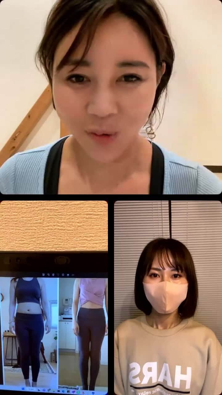 のインスタグラム：「オンラインだけで劇的にカラダを変えたさりさんとインスタライブをしました🤩  どうしてこんなに変われたのか生の声を聞きました🤩 すごすぎるの一言。」