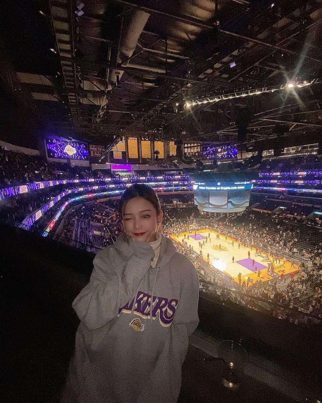 大野凜のインスタグラム：「． NBA圧巻だったな~🥹 めちゃめちゃ引き込まれた」