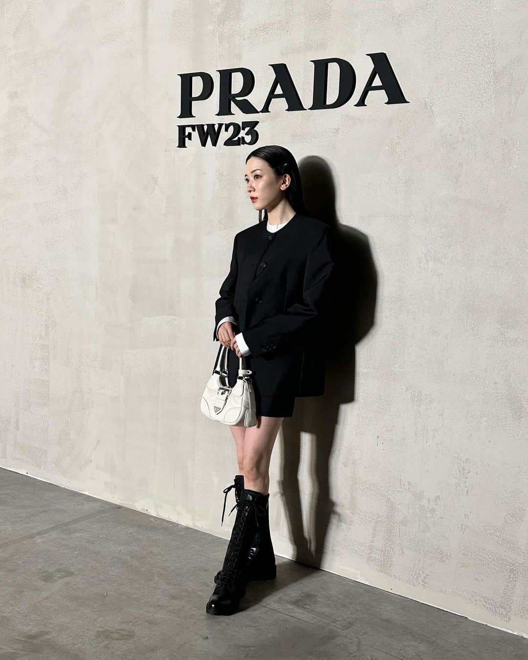 永野芽郁のインスタグラム：「・ #pradafw23  #milanfashionweek」