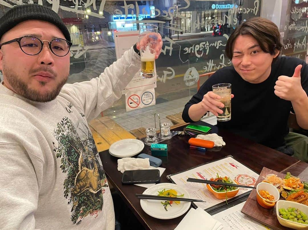 佐藤大樹さんのインスタグラム写真 - (佐藤大樹Instagram)「はせちゃんと久しぶりに飲み🍻  #クマムシ」2月24日 20時45分 - kumamushi_sato