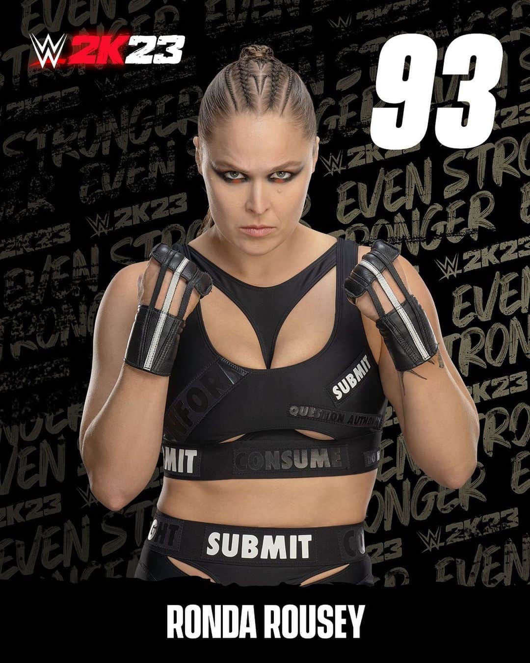 ロンダ・ラウジーのインスタグラム：「Who’s stepping up to the Baddest Woman on the Planet? 😳 #WWE2K23 @rondarousey」