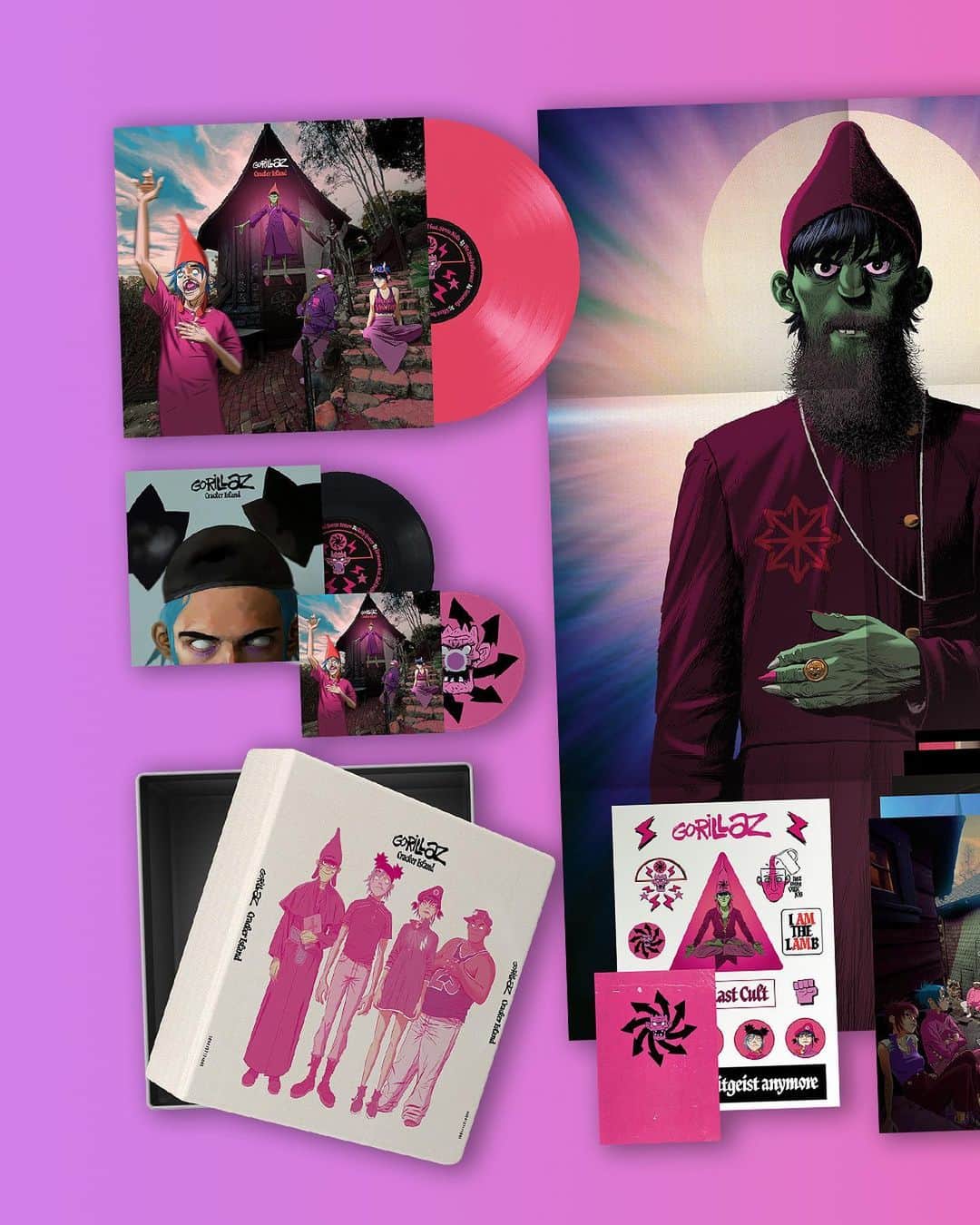 Gorillazのインスタグラム：「Cracker Island is out now! Which format will YOU choose? Shop the complete collection now: gorill.az/store」
