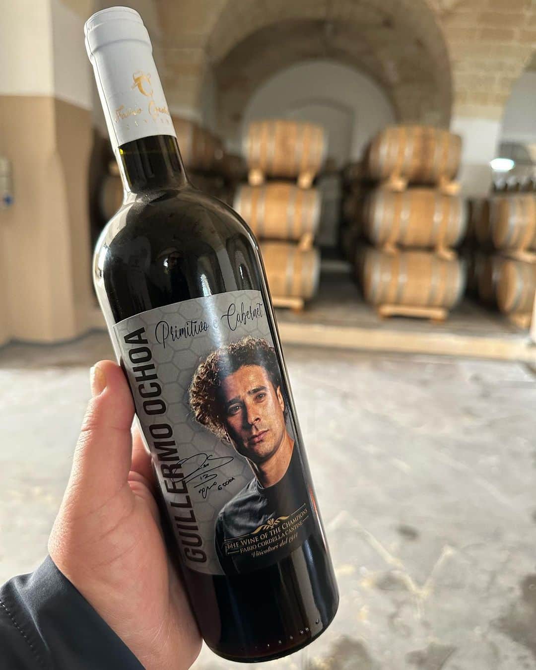 ギジェルモ・オチョアのインスタグラム：「Finally here we are.  Here's Ochoa wine!!  For the United States and Mexico you can contact @thewineofthechampionsusa  for any other country you can contact @thewineofthechampionsworld  . . . #ochoa #memoochoa #fabiocordella #thewineofthechampions #wine #vino #usa #mexico #business #miami #mexicocity #berebene #vinoitaliano #primitivo #cabernet #football #luxury」
