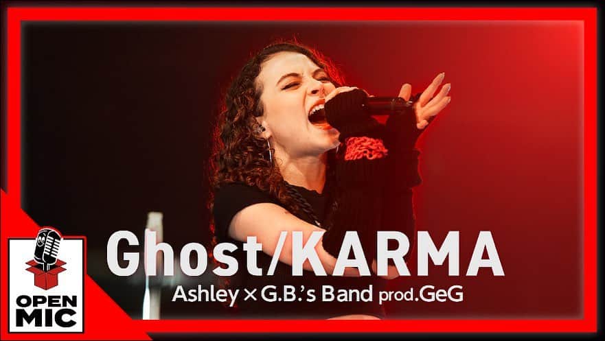 のインスタグラム：「【遂に解禁‼️】 ⁡ 弊社のAshleyが話題のYouTubeチャンネル「OPEN MIC by JIM BEAM」に登場❤️‍🔥 ⁡ 先日リリースされた 1st EP『DRAFT ONE』より… ⁡ 「Ghost / KARMA」の生歌SPメドレーを初披露🎤🎸✨ ⁡ 変態紳士クラブのGeG率いるG.B.'s BANDとの激熱セッション‼️ ⁡ 要CHECK🔥🔥🔥 ⁡ #Ashley #OPENMIC #JINBEAM #YouTube」