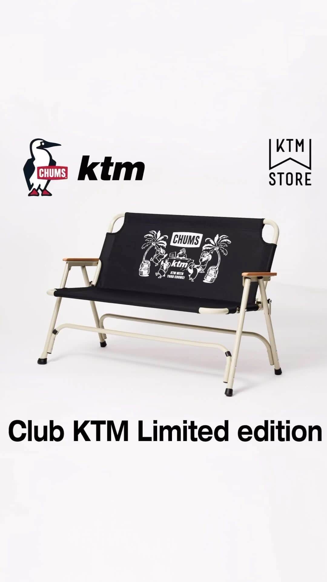 ケツメイシのインスタグラム：「CLUBケツメイシ13周年記念★人気アウトドアブランド「CHUMS」とのコラボアイテム"CHUMS collaboration CLUB KTM 13th ANNIV."  完全受注販売の期間は2月28日までです!!  軽量かつスリムに折り畳めて、持ち運びに便利なハンドル付き ナチュラルな木製の肘掛けとフレームのカラーもGooood♪  「ブービーバード」になったケツメイシはここだけの限定デザイン♡  ＜受注期間＞ 2023年2月14日(火)12:00～2月28日(火)23:59  ▶CLUBケツメイシ https://ketsume.mobi/  #ケツメイシ #チャムス #CHUMS @chums_japan #CLUBケツメイシ #clubKTM_13thAnniv」