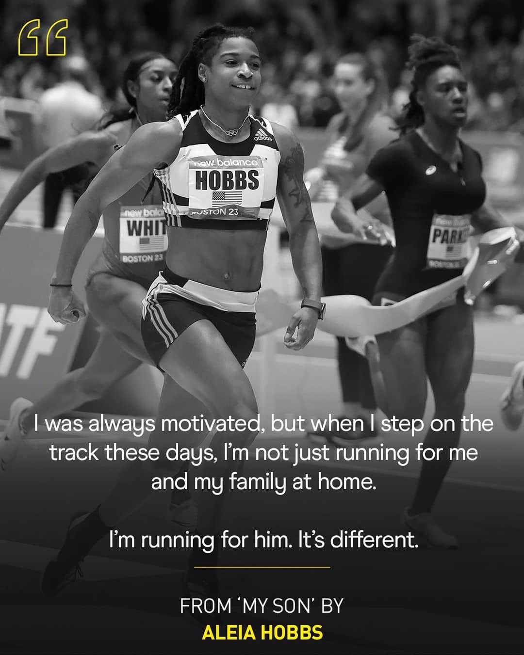 アレア・ホッブズのインスタグラム：「A new motivation and the results speak for themselves.  My Son 📝 by 60m American record-holder @aleiabitofthis 🔗 #linkinbio」