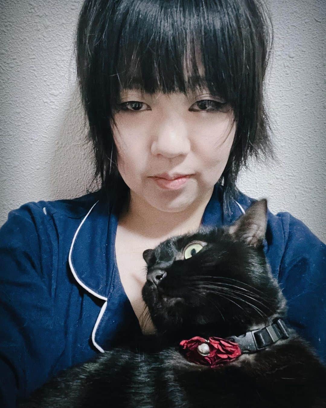 中野聡子（日本エレキテル連合）さんのインスタグラム写真 - (中野聡子（日本エレキテル連合）Instagram)「目が死んでる女とﾇｺ様 退院してからかた時も離れないのです。」2月26日 23時28分 - elekitel_nakano