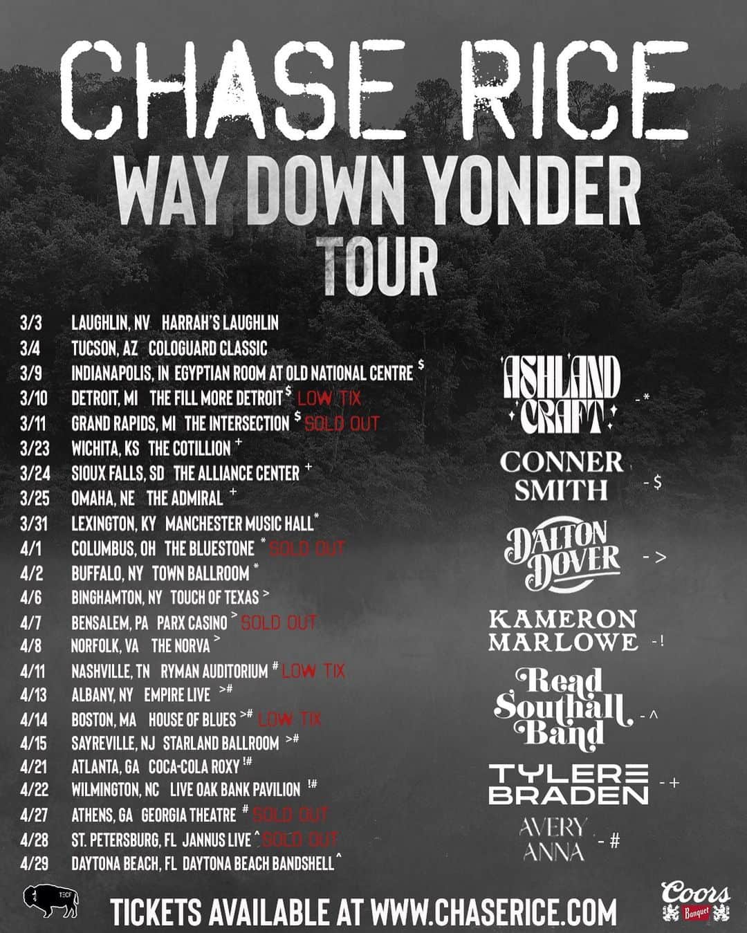 チェイス・ライスのインスタグラム：「Playing the entire I Hate Cowboys album on this tour. Gonna be different than any show we’ve ever done. Never been this fired up to hit the road. Longest year of my life starts Friday, see y’all out there🤘🏼」