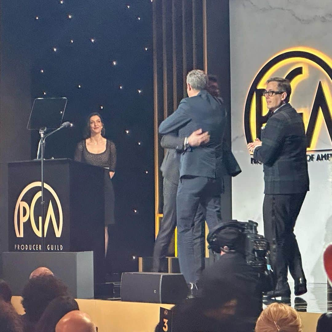 ビリー・エイチュナーさんのインスタグラム写真 - (ビリー・エイチュナーInstagram)「MORE AWARDS!!! Presenting at the @producersguild Awards last night. I smile in public once every 4 months. Thanks to @gettyentertainment for capturing it. And thanks to @brunellocucinelli_brand for the tux. But the best part was that my dear friends and Billy on the Street producers @mike_farah and @joefarrell75 won the category I presented for producing “Weird: the Weird Al Yankovic Story.” Love you Mike and Joe! Congrats! ❤️」2月27日 10時30分 - billyeichner