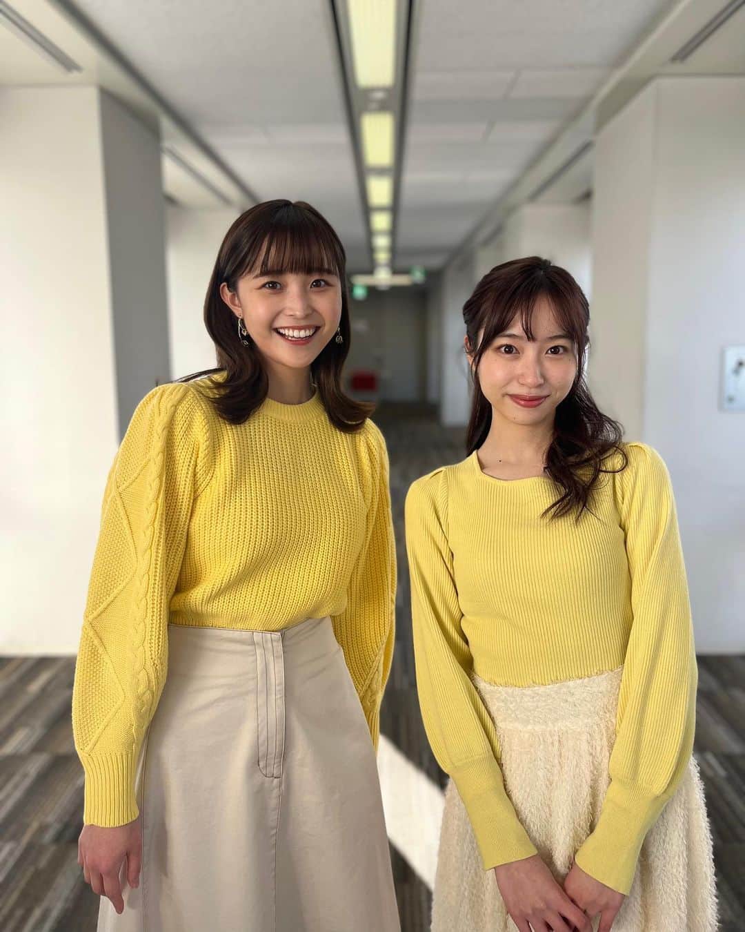 のインスタグラム：「今朝のめざましテレビ 偶然にも、衣装の配色がゆかちゃんとそっくり！ 朝からテンションが上がりました！  #めざましテレビ #林佑香」
