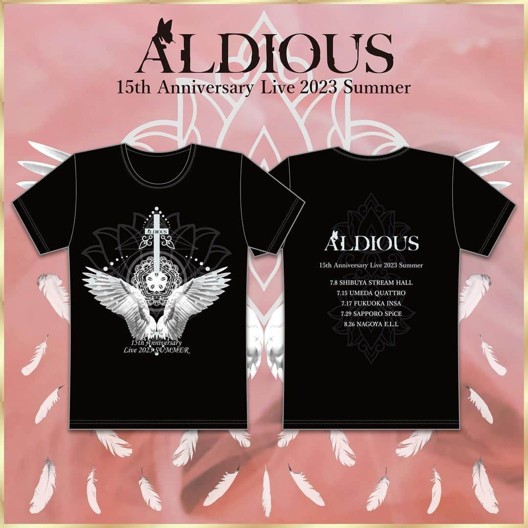 Marinaさんのインスタグラム写真 - (MarinaInstagram)「Aldious 15th Anniversary Live 2023 Summer   今回、夏のツアーのTシャツデザインを監修させて頂きました🕊  前回のロンTに続き @goner_oku さんと何度も何度もやり取りをして完成しました！  ぜひぜひ！Getしてね🤍」2月27日 19時53分 - aldiousmarina