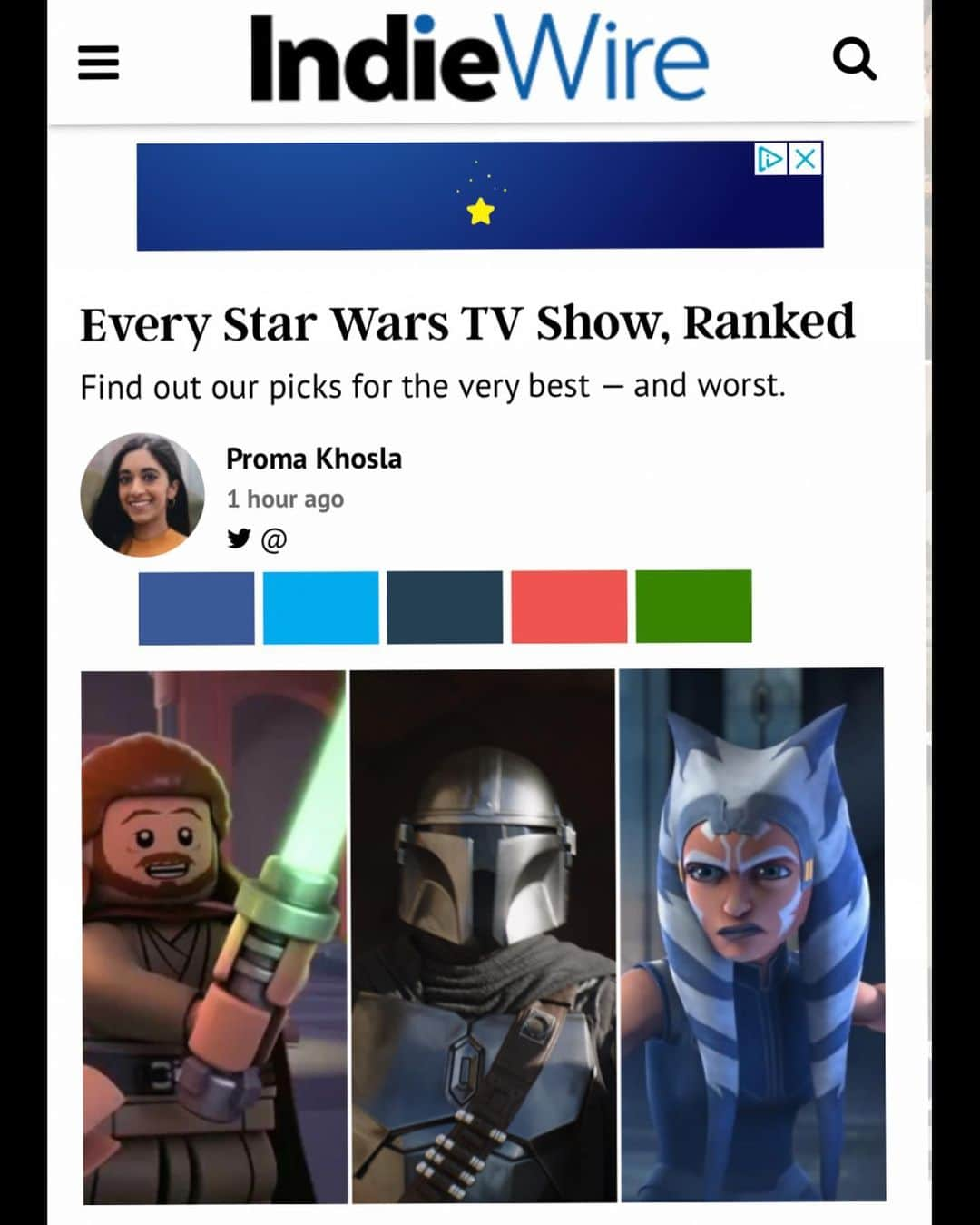 マイケル・ベンヤアーのインスタグラム：「#starwars shows ranked by #indiewire today and #legostarwars #droidtales came in at #9 I was lucky enough to voice #kananjarrus in the show, which you can still check out on #disneyplus #maytheforcebewithyou」