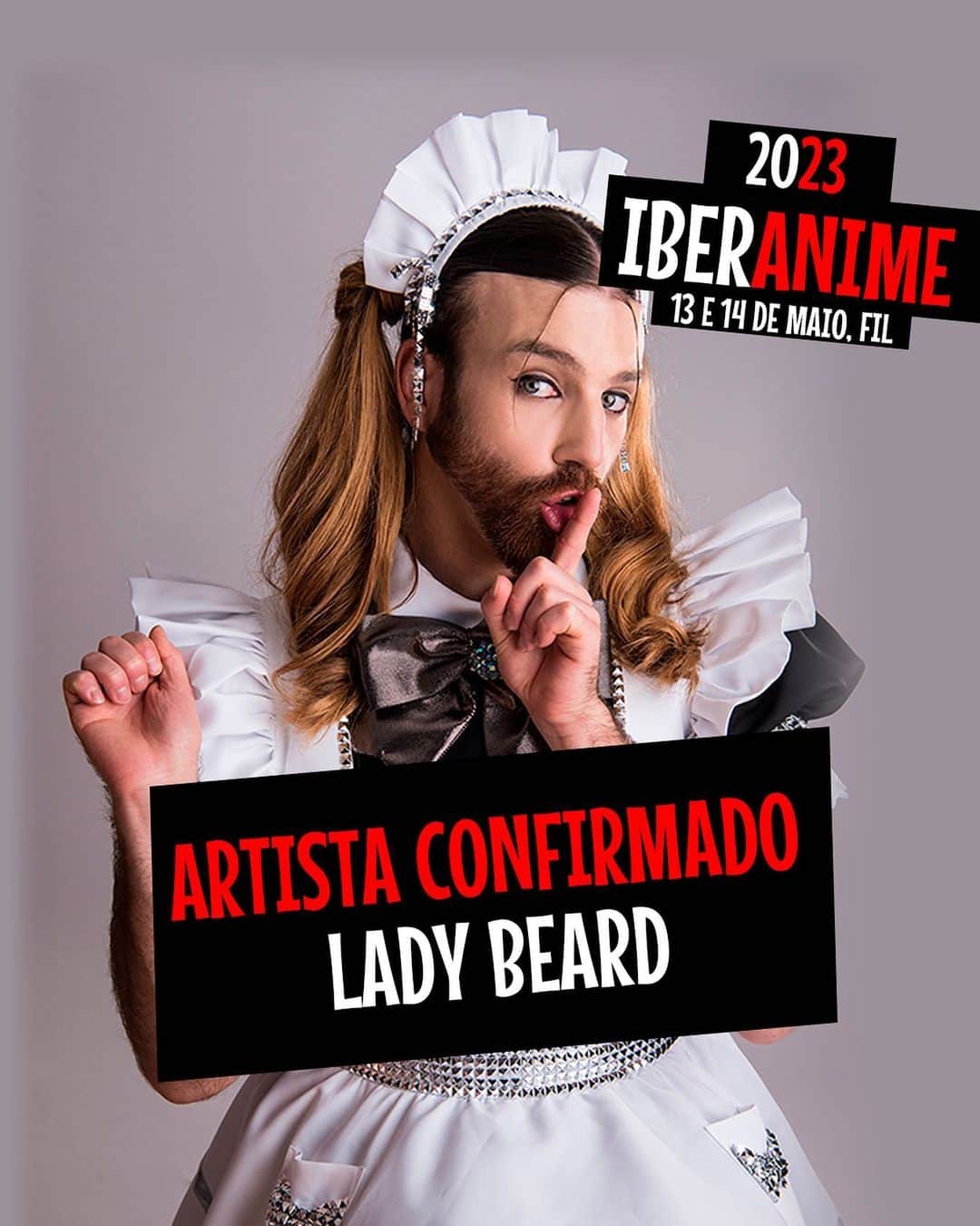 レディビアードのインスタグラム：「LISBON❣️❣️❣️  Finally….. IIIIIIIIIIIT’S TIME❗️  Ladybeard will be performing at Iberanime Lisbon on May 13 and 14🤘❣️💥🥰🔥👊😘  The wait is over❣️❣️ So get your tickets now and get ready for Ladybeard at @iberanimeoficial 🤘🤘🤘  #iberanime」