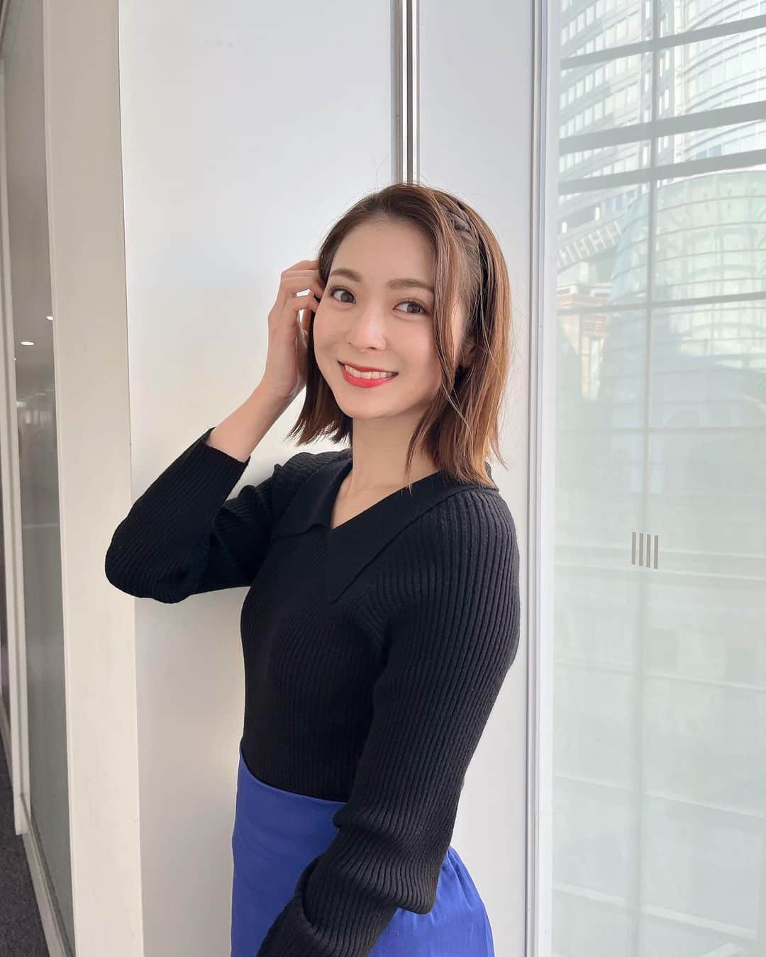 住田紗里のインスタグラム：「今日は暖かかったですね！ 今週は代役でANNニュースも担当しています☀️  トップス•スカート &.NOSTALGIA（@nostalgia_jp）  #グッドモーニング#衣装#&nostalgia#テレビ朝日#テレ朝#テレビ朝日アナウンサー#アナウンサー#住田紗里」