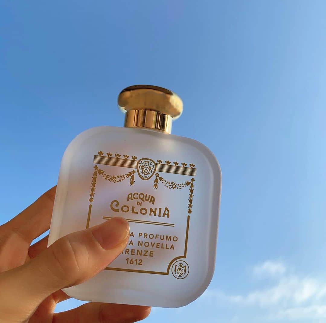 山口真帆のインスタグラム：「今日の香水。  毎日その日の気分で違う香水をつけるの。 香水は自分を高めてくれるお守り的存在。 香水オタクだからこれから香水の紹介もしていくね。  こちらは #サンタマリアノヴェッラ の #チッタディキョート   サンタマリアノヴェッラは イタリア、フィレンツェの800年の歴史を誇る 世界最古の薬局。  そのフィレンツェと京都の姉妹都市提携40周年を 記念して誕生した香り。  フィレンツェを象徴するアイリスの香りと 日本をイメージした蓮の花の香りが溶け合う フローラルパウダリー、 ベルガモットとイランイランを感じる フルーティーさもありながら、 サンダルウッドの奥深さも感じられる不思議な香り。  香料が20種類以上使われているからか 色んな顔を見せてくれる。  京都の祇園を歩いていたときのあの和の香りや 図書室で小説を読んでたとき 大好きな祖父母の家を訪ねたときを思い出してしまう 上品で、 どこか懐かしくて、 まるで傍に寄り添ってくれる香り。」