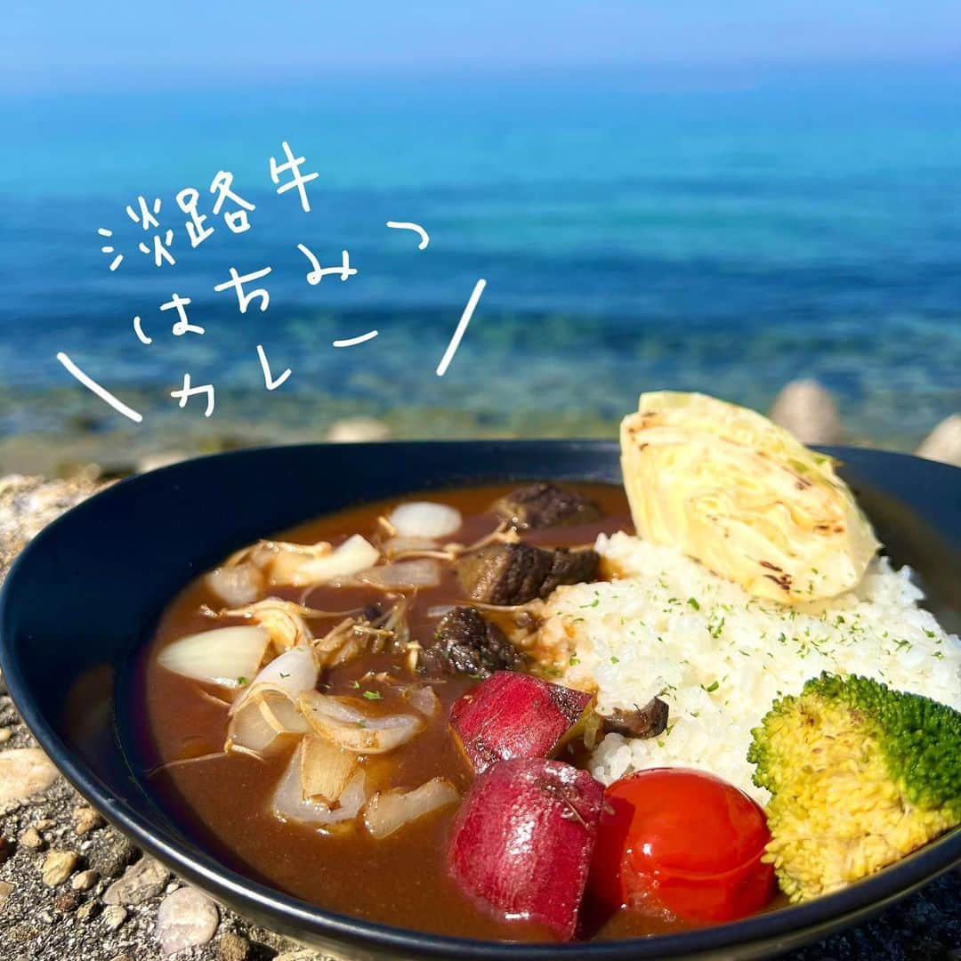 ミエレのインスタグラム：「ミエレ復刻メニューのご紹介✨  淡路牛はちみつカレー　1730yen(税込)  大好評だったミエレのはちみつカレーが戻ってきました🤭 スパイシーなカレールーに、隠し味ではちみつを加え、牛バラ肉、島野菜(キャベツ、玉ねぎ、さつまいも、ブロッコリー、ミニトマト、えのき)をのせて、ちょっぴり大人なカレーとなっております🍛✨  ※1日数量限定となっております、ぜひお早めにお越しください  #miele#ミエレ#淡路島西海岸#淡路島#淡路島旅行#兵庫カフェ#おしゃれカフェ#はちみつカフェ#淡路島カフェ#淡路島グルメ#淡路島デート#カップルスポット #海カフェ#海が見えるカフェ#淡路牛#カレー#カレーライス#野菜カレー #カレーすきな人と繋がりたい #淡路野菜 #淡路島米 #はちみつカレー #はちみつ」