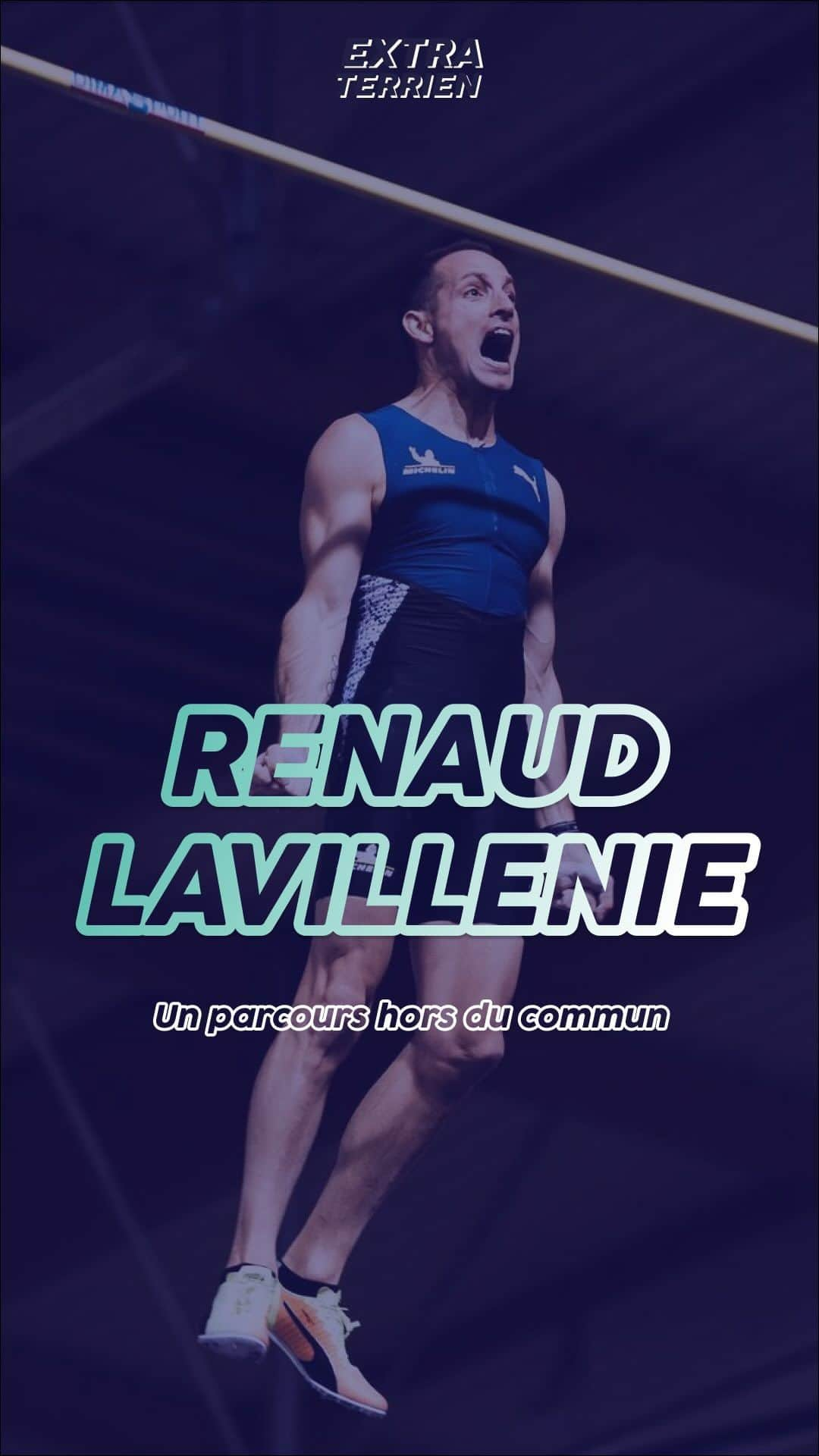 ルノー・ラビレニのインスタグラム：「L’envie de performer au JO2024 🔥🏅  Je tiens à remercier @pumafrance mon équipementier favori, qui soutient Renaud et a rendu cette interview possible. 💙  #podcast #champion #athlétisme #renaudlavillenie #Puma #jo2024」