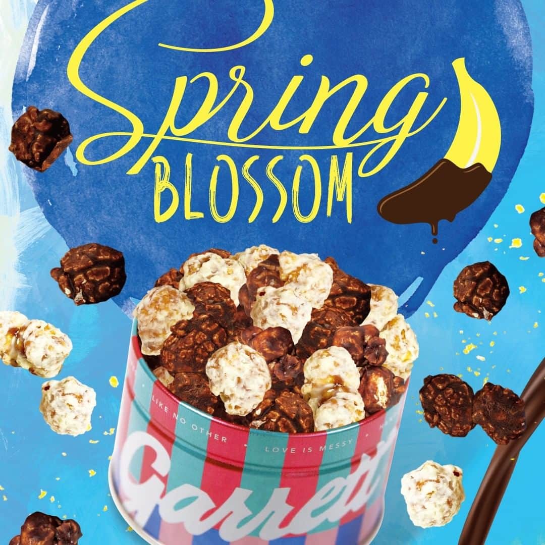 のインスタグラム：「.​ ホワイトデー向けプチギフト『Spring Blossom <チョコココ×バナナ> 』​ 3/3(金）～期間・数量限定で登場🍿  シャイニーなパステルカラーで手のひらサイズの可愛いオリジナル缶に濃厚バナナとほんのり甘いチョコココ キャラメルクリスプ™の２種類のレシピを詰めこみました💕  バレンタインのお返しはもちろん、自分へのご褒美や新生活を始める人へのプレゼントにぴったり🎁💖  #garrett #garrettpopcorn #garrettjp #popcorn #ギャレット #ギャレットポップコーン #ギャレットポップコーンショップス #ポップコーン #原宿 #酒々井プレミアムアウトレット #名古屋 #南町田グランベリーパーク #土岐プレミアムアウトレット #岡崎 #ホワイトデー」