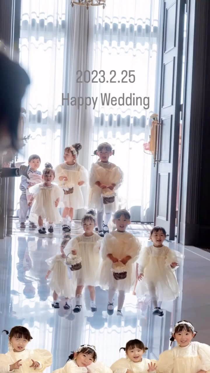 加藤千暁のインスタグラム：「楽しみにしてたリングガール💍 はちゃめちゃでげっそりしたけど、とにかくとにかく可愛かった🥺💕 #結婚式#リングガール #wedding#ringgirl」