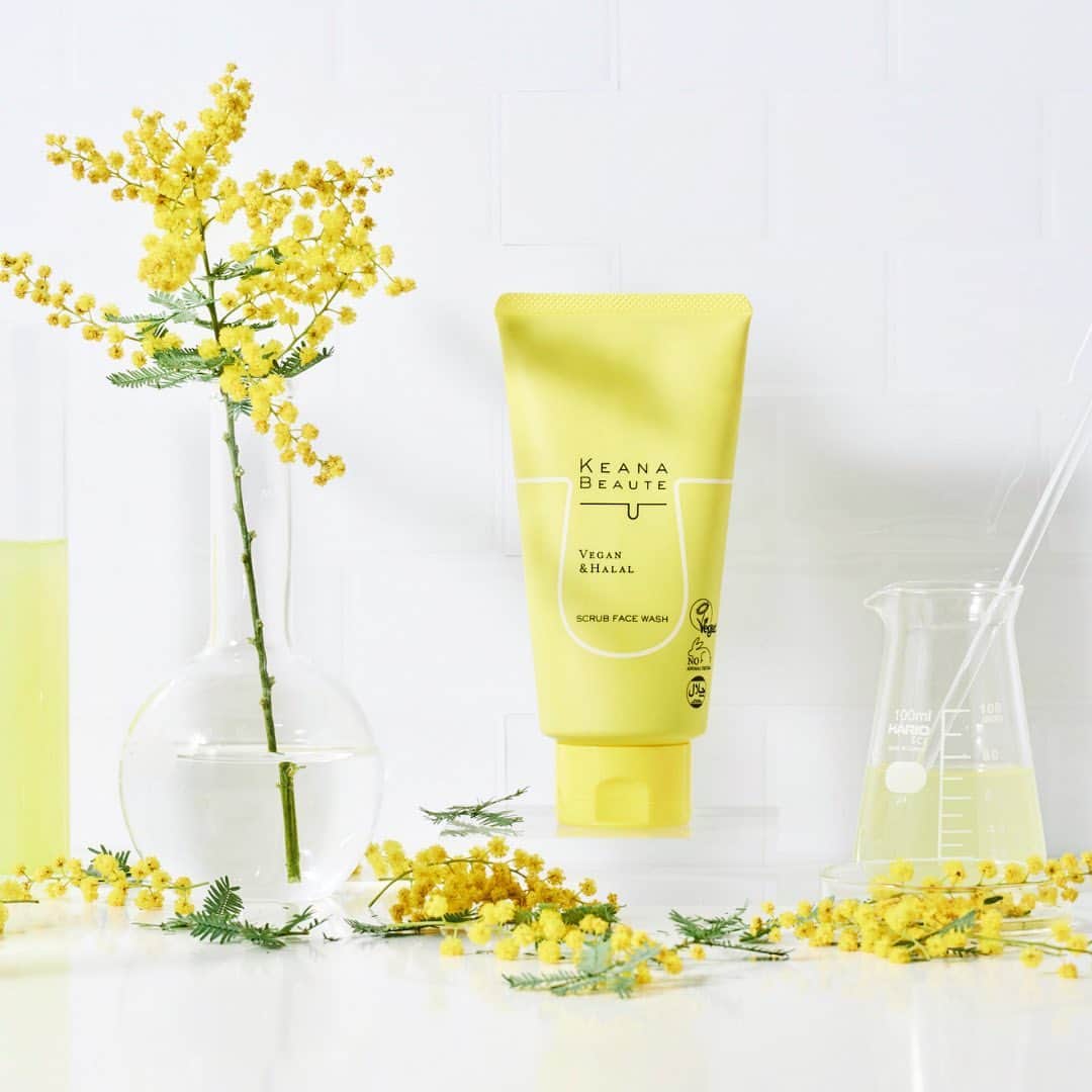 明色化粧品のインスタグラム：「NEW IN!  ⋱⋰ ⋱⋰ ⋱⋰ ⋱⋰ ⋱⋰   　　 KEANA BEAUTE 　　　NEW ITEM 　　　   DEBUT! 　　 ⋱⋰ ⋱⋰ ⋱⋰ ⋱⋰ ⋱⋰   毛穴専門スキンケア 「KEABA BEAUTE ケアナボーテ」から 毛穴丸洗いスクラブ洗顔が登場！  毛穴の奥から、つるんと丸洗い洗顔 お肌のくすみ、黒ずみ、老廃物対策に！  ビタミンC(保湿)と酵素(洗浄)の きめ細やかな泡で汚れを包み込んで浮き上がらせ お肌にやさしい100％植物スクラブが 毛穴の奥の汚れをかき出しスッキリと洗い上げます  また古い角質も同時に落とすことで お肌のごわつきも除去します  ▼ ケアナボーテシリーズは独自の研究により SDGs 多様性に考慮した実験・処方です！  ヴィーガン・ハラール認定処方 動物性原料不使用・動物実験不実施 合成着色料不使用・シリコーン不使用  #ケアナボーテ　#洗顔　#ビタミンC #スクラブ #スキンケア」
