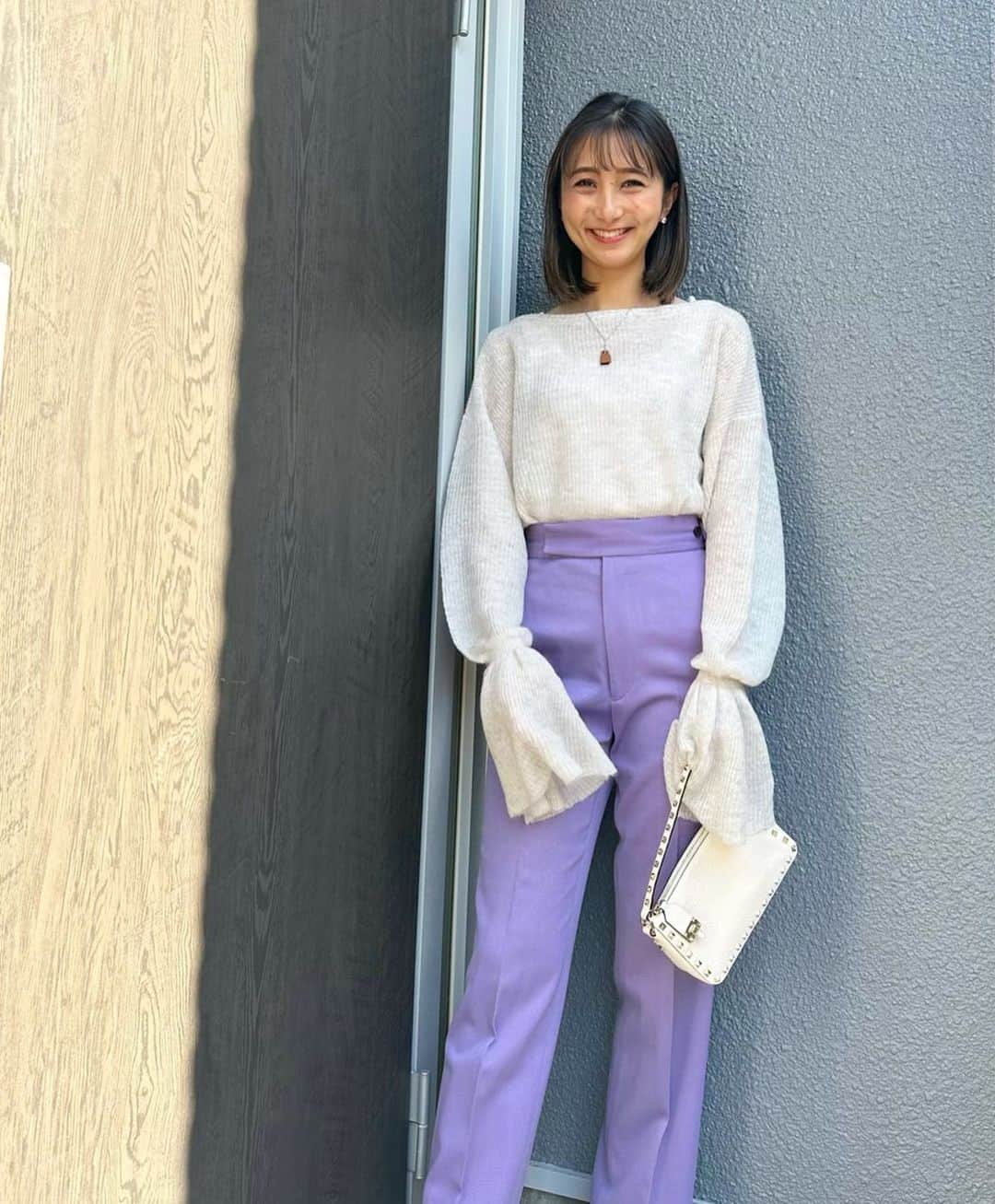 近藤夏子さんのインスタグラム写真 - (近藤夏子Instagram)「.   この日はパープルのパンツ✨  意識的に明るい色を取り入れようウィーク👀笑  tops…midor pants…adametrope  　 　 . #私服 #かこの私服だよ」3月1日 18時56分 - kondokako0804