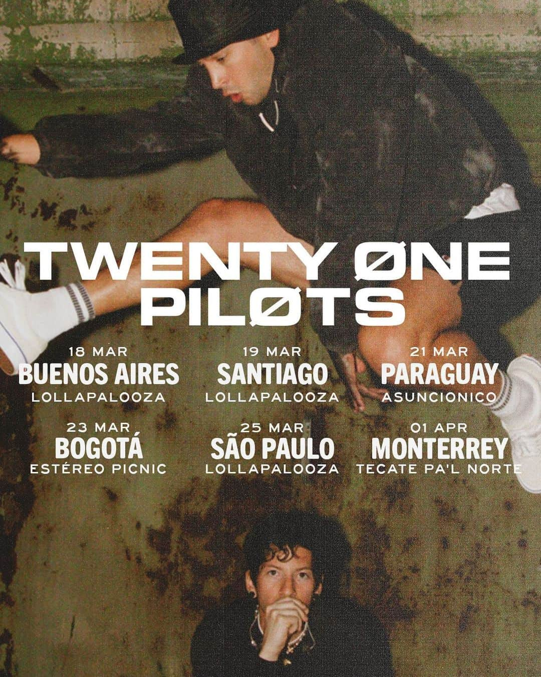 トゥエンティ・ワン・パイロッツのインスタグラム：「Josh and I were asked to fill a slot on five festivals in South America and one in Mexico. Not many things could bring us out of down time, but the opportunity to play for some of the best music fans in the world is definitely one of them. We are humbled and we will bring it |-/」