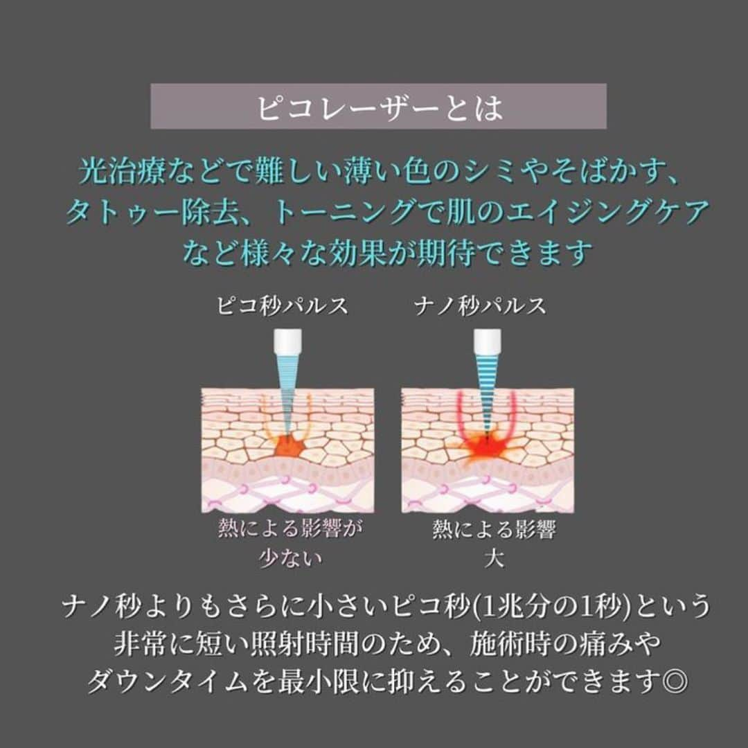 高須クリニック栄院さんのインスタグラム写真 - (高須クリニック栄院Instagram)「【ピコレーザー】  光治療などで難しい薄い色のシミやそばかす、タトゥー除去、肌のエイジングケアなど様々な効果が期待できます◎  こちらのモニター様は「ピコレーザー+トレチノイン治療」で気になっていたしみ･そばかすがこんなに綺麗になりました☺️！！  マスク生活😷も残りわずか... 気になるお悩みは今のうちに✨  【こんなお悩みをお持ちの方にオススメ】  ✔︎薄いしみ、そばかすが気になる ✔︎タトゥー、アートメイクを除去したい ✔︎ダウンタイムが少ない方がいい ✔︎肌のエイジングケアもしたい  ------------------------------------------------------- ▶︎料金 ピコレーザー（シミ取り）  1箇所1回　 1cm×1cm ￥11,000（税込） 3cm×3cm ￥55,000（税込）  両頬（目立つシミすべて） 1回　￥110,000（税込）  2回目以降￥88,000（税込）  両手の甲(目立つシミ全て) 1回 ￥55,000 （税込）  顔のトーニング 1回　¥27,500 （税込） 10回 ¥220,000 （税込）  乳輪のトーニング 1回　￥11,000（税込）  10回　￥88,000（税込）  入れ墨除去 線状の入れ墨の場合　1cm ￥11,000（税込）  ▶︎リスク・副作用・合併症について 肌のほてり･発赤  【ご予約・お問い合わせ】 ☎️ 052-971-6650 📩 sakae@takasu.co.jp 📱 @takasuclinic_sakae ↑インスタのプロフィール画面からも直接コンタクトが取れます📲 【栄院ドクターのアカウント】 英津子先生📱 @etsuko_takasu 準子先生📖 http://ameblo.jp/drinoue/ ゆかり先生📱 @yukarinrinchan  -------------------------------------------------------  #ピコレーザー#そばかす治療#しみ治療#入れ墨#美肌#透明感#タトゥー除去#シミ取り#マスク生活#銀座高須クリニック #高須クリニック栄院 #高須英津子 #美容整形 #整形 #埋没法 #二重切開 #酸 #鼻 #ニキビ #ボトックス注射 #たるみ #シワ #ほうれい線 #毛穴  #可愛くなりたい #綺麗になりたい #平行二重 #プチ整形」3月2日 18時13分 - takasuclinic_sakae