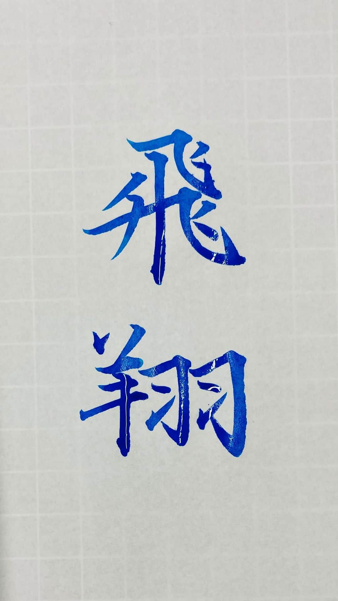 鈴木暁昇のインスタグラム：「飛翔〜hisho〜flying バランスのとりにくい文字ですが、格好良い文字⁉️😊 飛：真ん中の縦画を長めに 翔：羽の高さは偏より下に  ***** ***** ***** *****  一緒に書道芸術を学びましょう。更なる充実した講座に向けて対面講座や通信講座を刷新。より充実した学びになります。 🔴対面指導を希望される方もお問い合わせください。 🔴通信基礎コース募集 【対象】基礎の習字から学びたい方 *  🔴通信初学者コース募集 【対象】再度、基礎の基礎の基礎の習字から学びたい方向け 【概要】18カ月コースです。当初6カ月はなぞり練習を中心に基礎の基礎の基礎の筆使いから学んでいきます。後半12カ月は通信基礎講座の内容を学習。 講座詳細はプロフィールホームページより内容をご確認ください。 * * #簡単Gyousyou書き方講座 #書道 #鈴木曉昇 #和 #wabisabi #calligraphy #筆文字 #artistic #beautiful #chinesecalligraphy #墨 #sumi #書法 #japan #手書き #美文字 #手書きツイート #japaneseculture #日本 #chinesecultures」