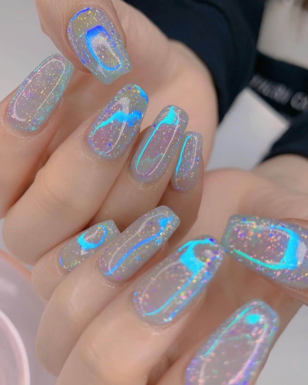 ふくれなのインスタグラム：「うるうるNail🫧」
