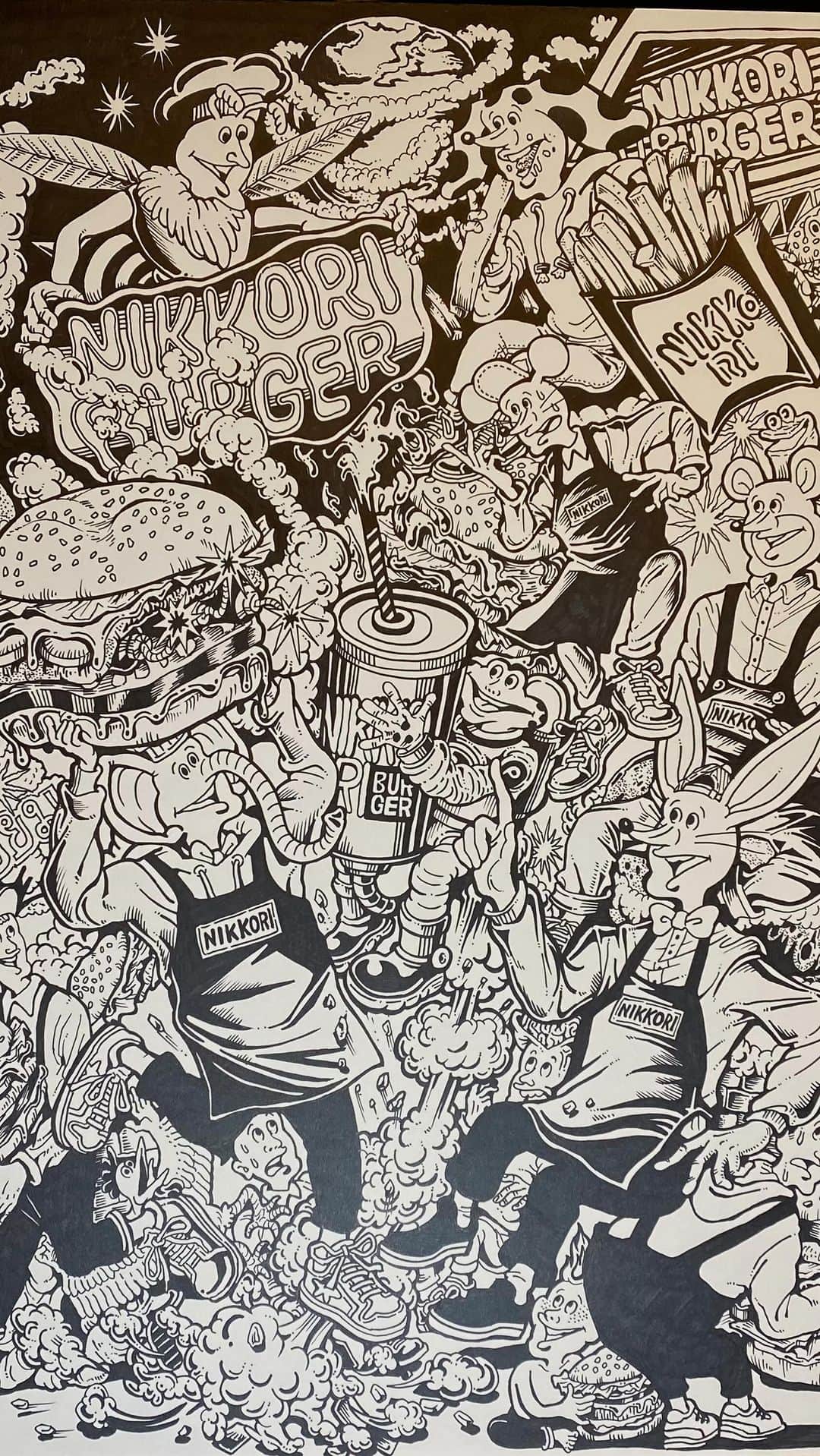 きくちゆうきのインスタグラム：「ハンバーガー食べたい🍔  #art #illust #イラスト #アート #ハンバーガー #食いたい」