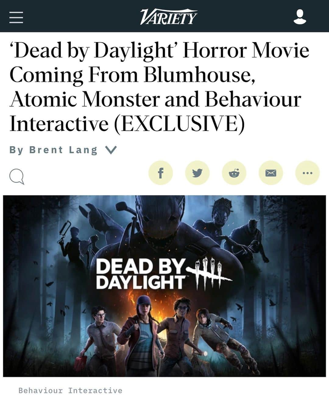 ジェームズ・ワンのインスタグラム：「Looking forward to the cinematic experience of this! #deadbydaylight   @atomicmonster @blumhouse @variety」