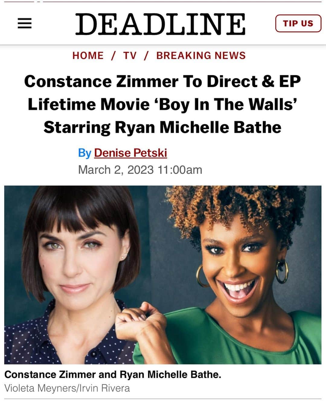 コンスタンス・ジマーのインスタグラム：「Whoop there it is! Thank you @lifetimetv for this opportunity! So grateful for this cast and crew dealing with snow, hail, rain and more @ryanmichelleb @luke.camilleri @cassandrasawtell @jonwhitesell @donna_b4real @aprilambertelek @jacefleming #bebeyanaaweit #mikkalkarimfidler!! Inspired by true stories that you’re going to have to see to believe! #checkyourcrawlspaces #phrogging」