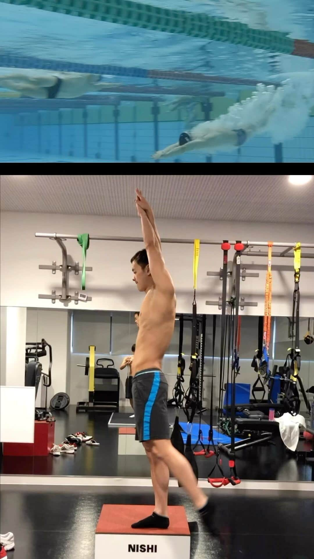 金子雅紀のインスタグラム：「waving motion check on dryland  鏡の前でうねり動作のチェックをしよう！  #dolphinkick #swimming #underwater」