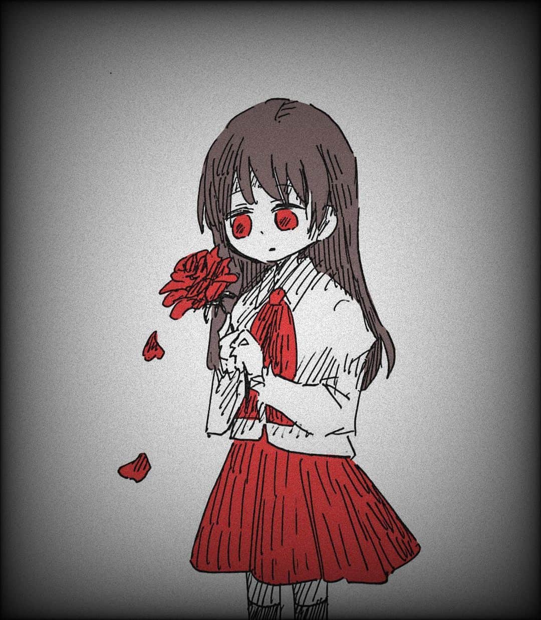 のインスタグラム：「ゲルテナ展行きたすぎて久しぶりにIb描いた  #Ib  #ゲルテナ展」