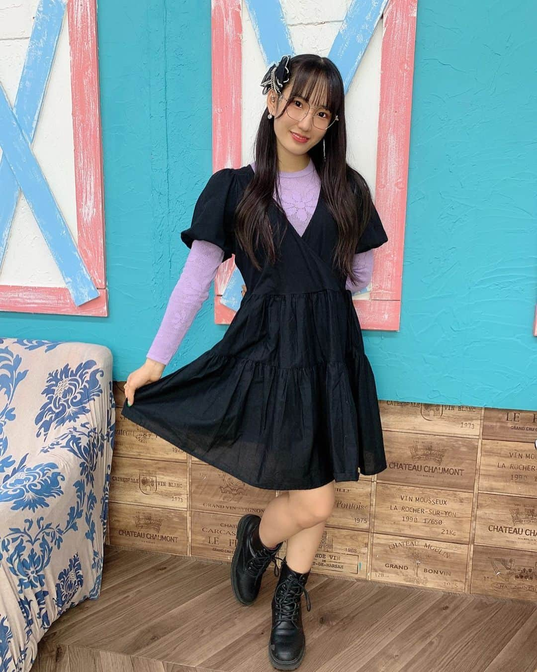 蒼井乃々愛のインスタグラム：「この前の撮影会でのお洋服✨  このお洋服薄いから今この格好では外出れないけど、このお洋服着てお外行くの楽しみです🥰  #idol #アイドル #撮影会 #メガネ女子 #メガネ #ワンピース #zara #zaraコーデ #fashion #お洋服 #お洋服大好き #ののファッション #follow #followｍe #fyp #foryou」