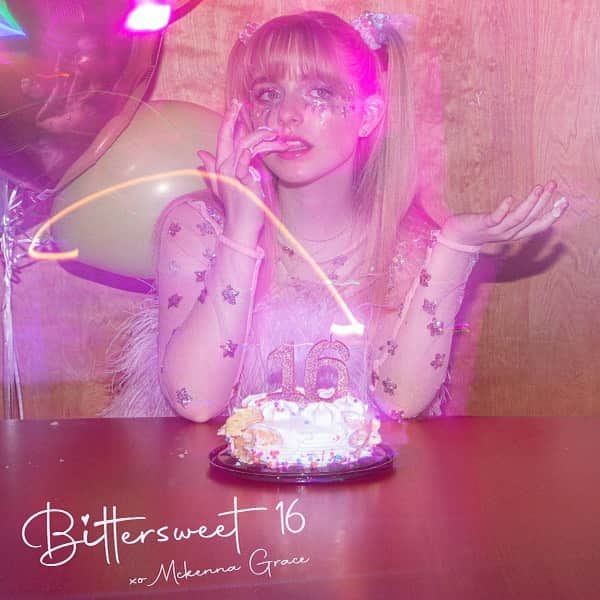マケナ・グレースのインスタグラム：「“Hell is a teenage girl” - Jennifer’s Body 💀So so happy to finally release my EP Bittersweet 16💕🎂I wrote all of these songs over a year ago, so it’s weird to look back and remember what I was feeling at the time and to see how much I've changed. In writing and music I’ve learned a lot about myself (and am still learning) and a big thing I realized is that so often negative feelings get the most attention. In my own life, I'm working on focusing on more positive (but I can't promise the same in my music and writing just yet…ha). I get asked a lot if I still want to keep acting…yes!!! I LOVE acting and want to keep doing it hopefully forever! It has definitely been challenging for me to balance acting and making music…way harder than I thought it would be, so thanks for being patient with the release of this EP and for supporting all my random single releases : ) I hope anyone who listens to my music and can relate my moody teenage emotions will know (at least in my experience) that eventually some of the tougher feelings pass and it's normal and okay to feel things- happy, sad, angry, lonely…just don't give up and to repeat what some really wonderful people in my life told me- God has a purpose for you. Now that this is out, I can't wait to show you what I've been working on!! Keep an eye out in some of my music videos…I've dropped a few hints about my next project! I know I have a lot to learn and prove in the music space and I'm really thankful for the people I've met who have helped me grow as an artist and as a person…especially my team at @photofinishrecords who have been there through it all. Thank you all for listening and for sticking around this long <3 Mckenna  💗Thank you @teenvogue for the amazing article about Bittersweet 16💗」