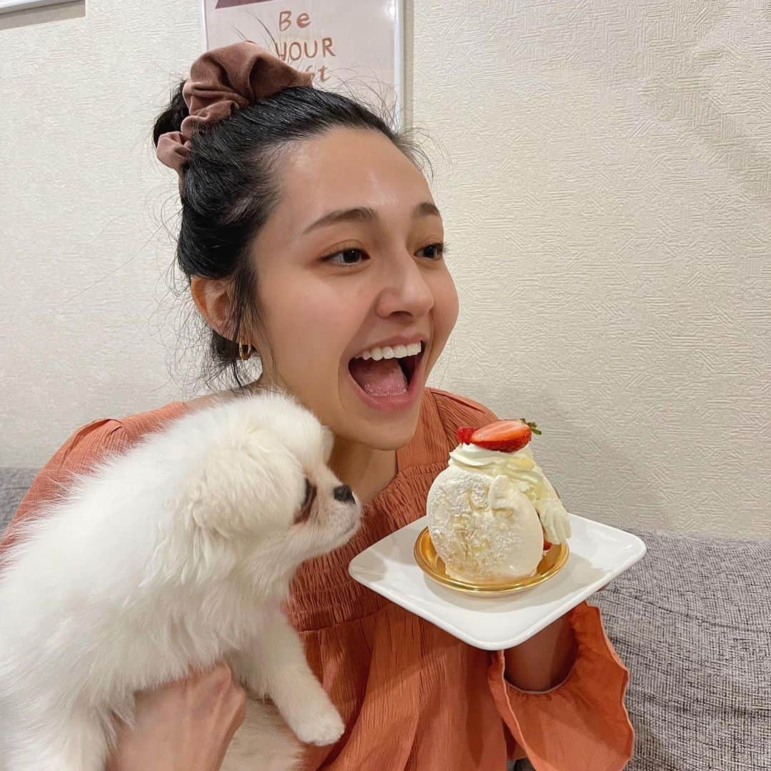 想乃のインスタグラム：「ひな祭りはえこちゃんとふたりでお祝いしてもらった🐻‍❄️🍓🫶🏻」