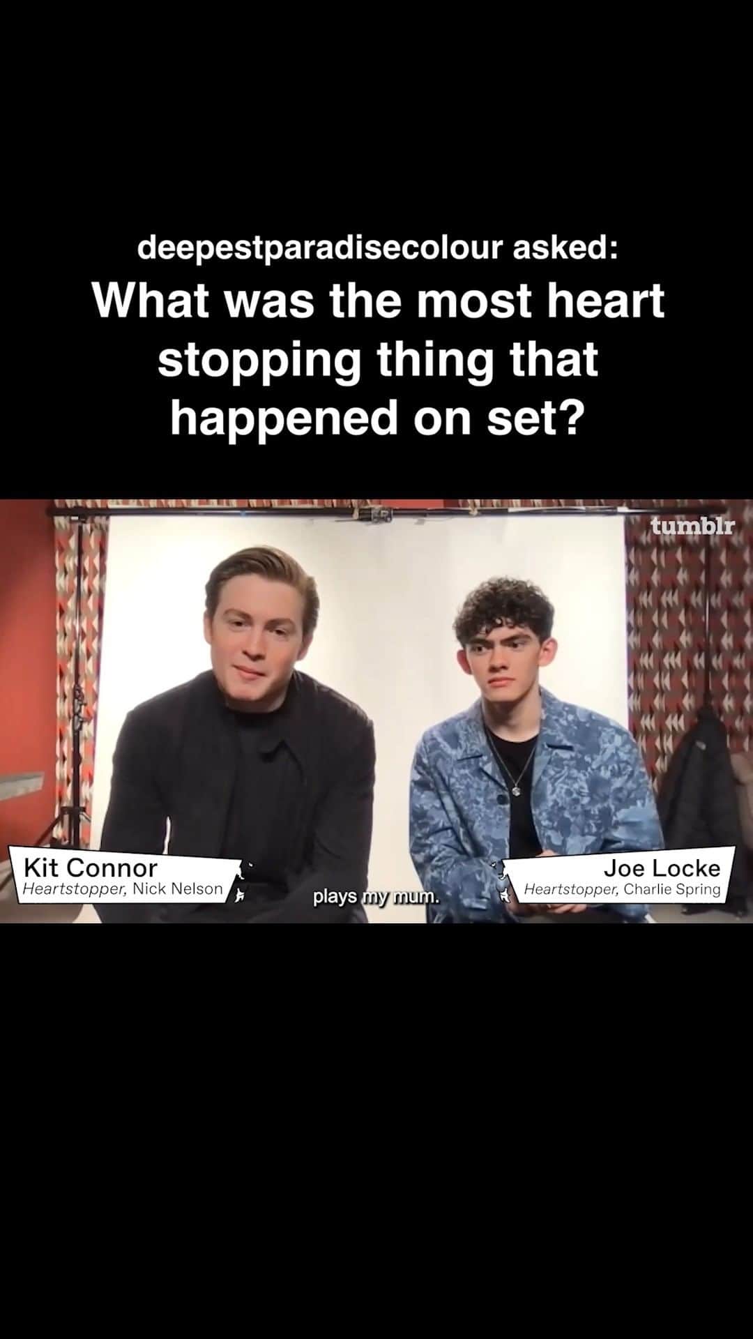 Tumblrのインスタグラム：「kit connor is such an olivia colman fanboy omg 😭😭❤️❤️ #heartstopper #tumblranswertime」
