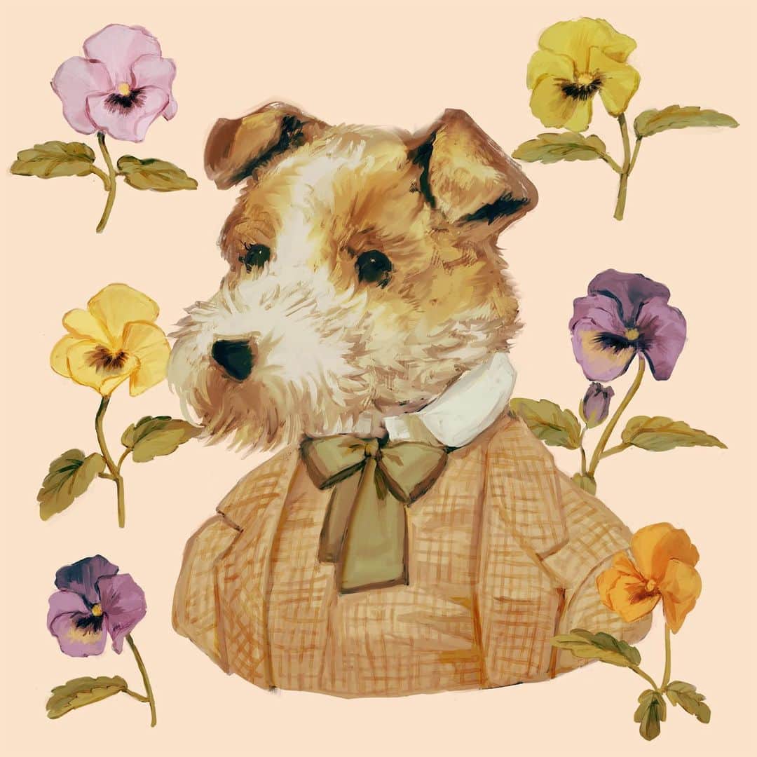 tonoさんのインスタグラム写真 - (tonoInstagram)「#illustration #dog #gentleman」3月4日 12時59分 - rt0no