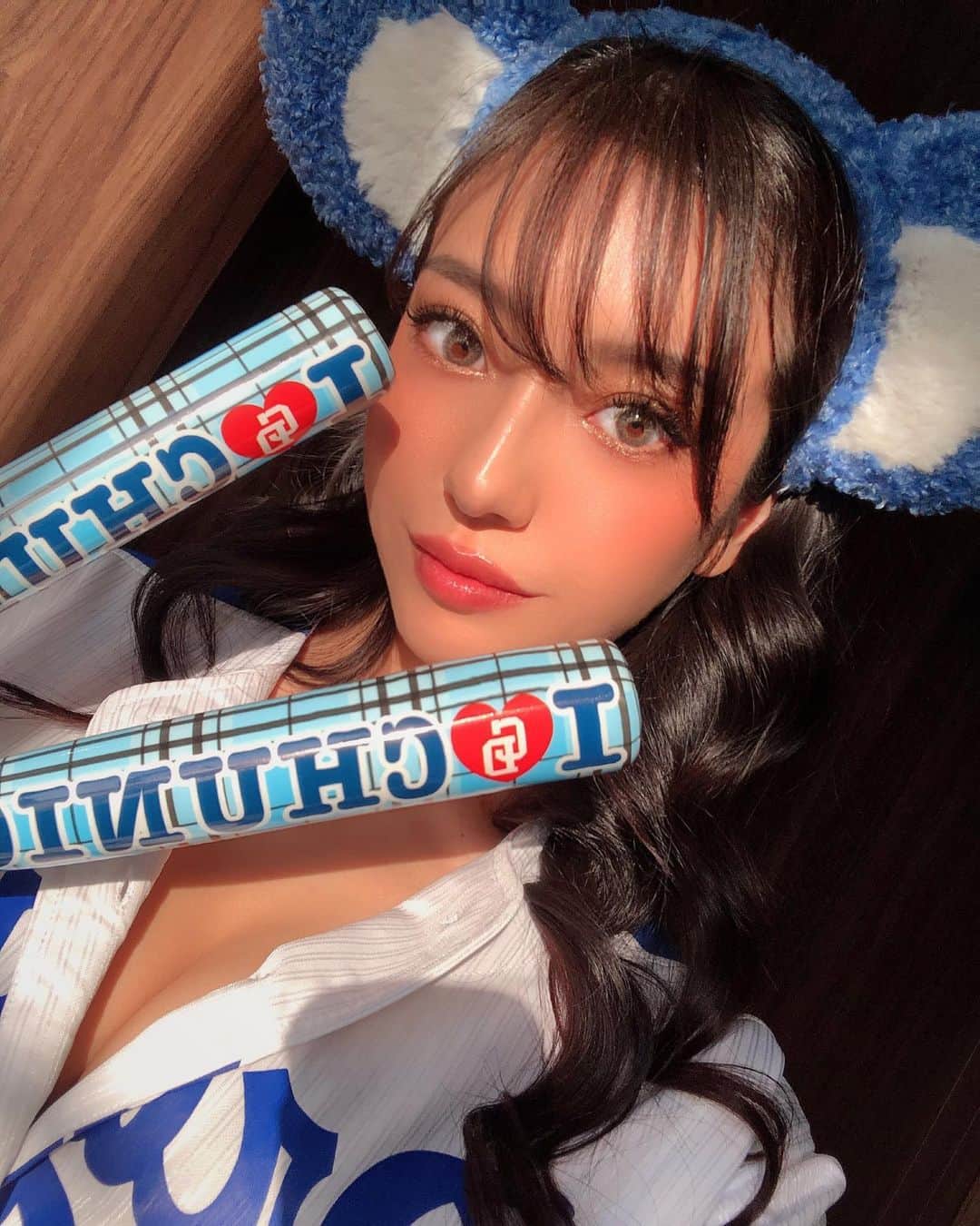 DJ Saya（さやまる）のインスタグラム：「🐨🐨🐨  侍JAPAN vs 中日 チアドラなりたかったなぁ  #カチューシャは撮影用」